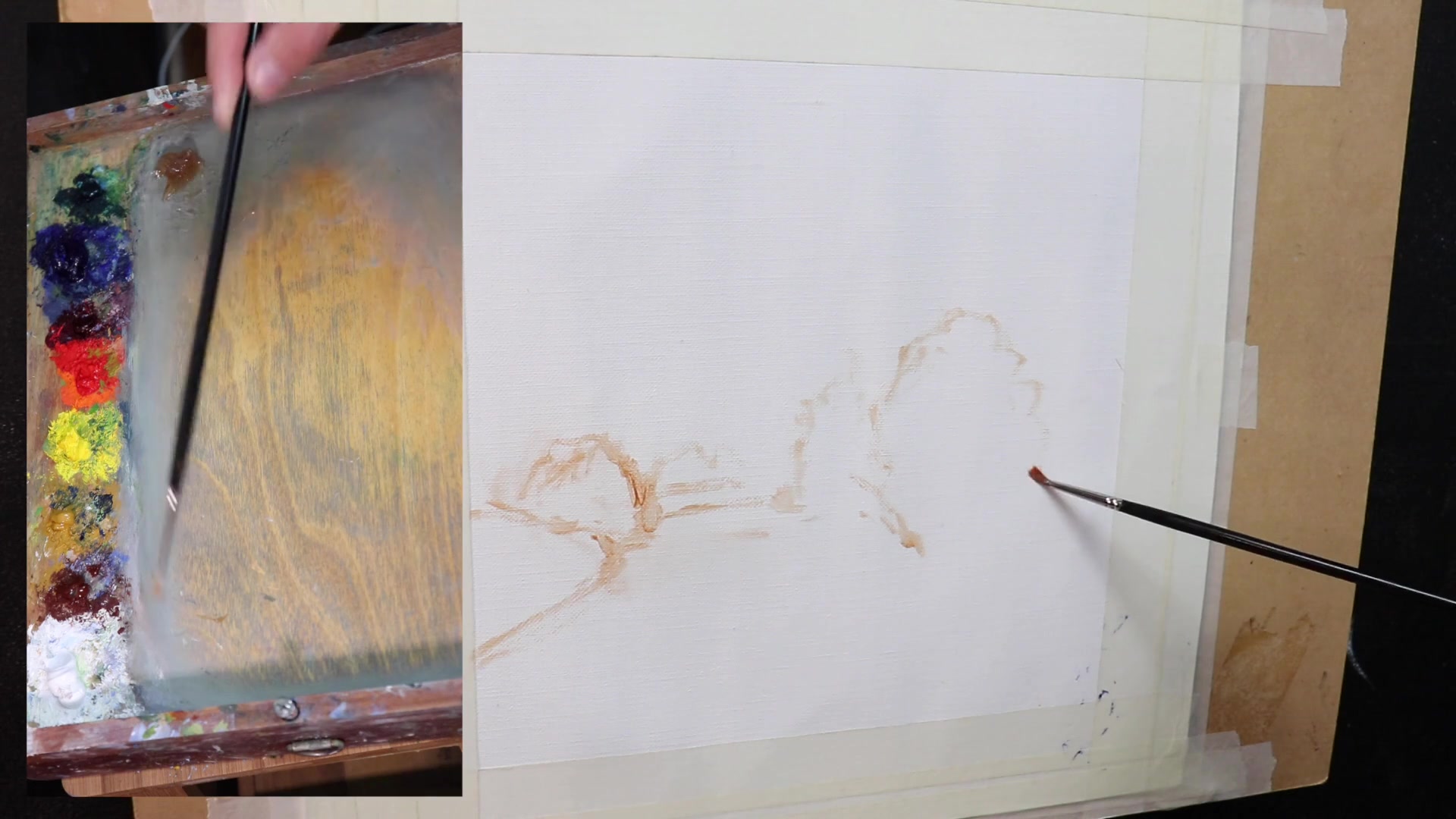 Step 2 — Medium and Drying Time (video frame from the lesson)