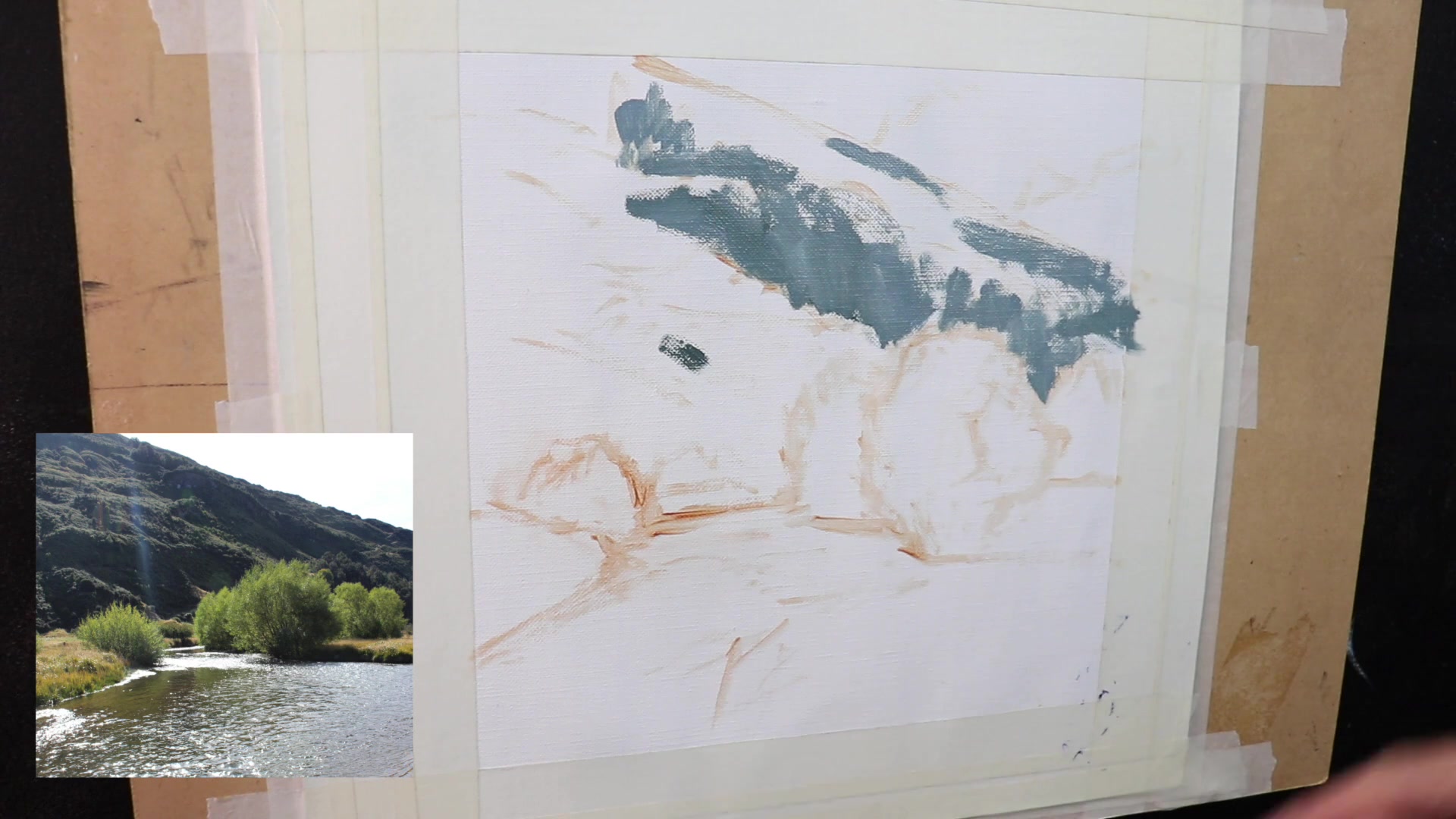 Step 4 — Sketching and Shadows (video frame from the lesson)