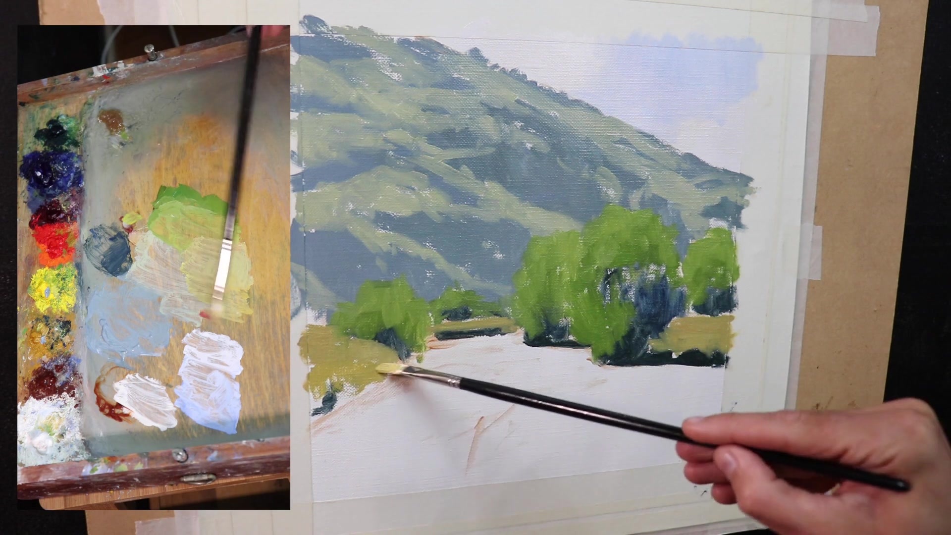 Step 11 — Grass and Colour Harmony (video frame from the lesson)