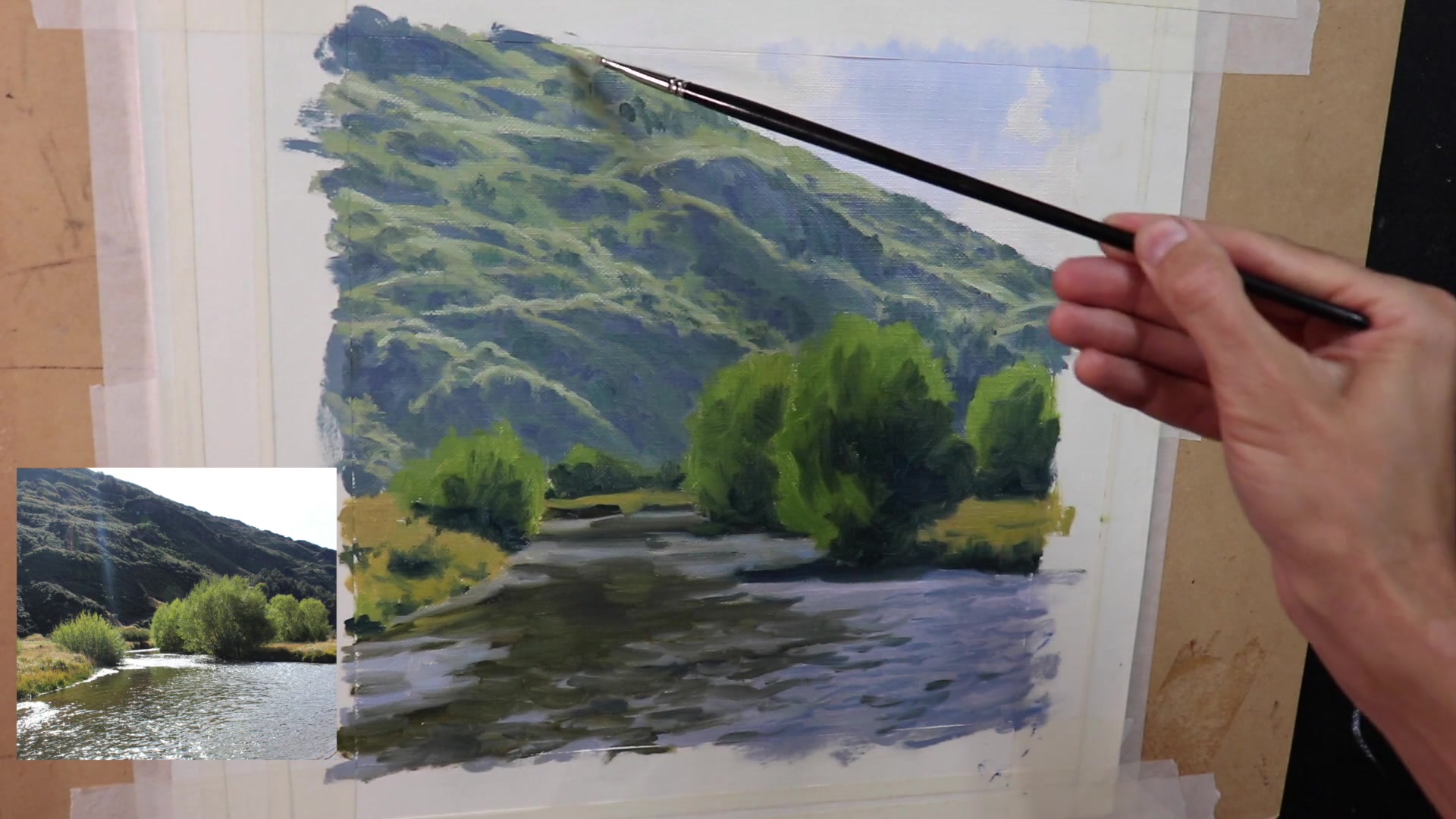 Step 20 — Detailing Willow Trees (video frame from the lesson)