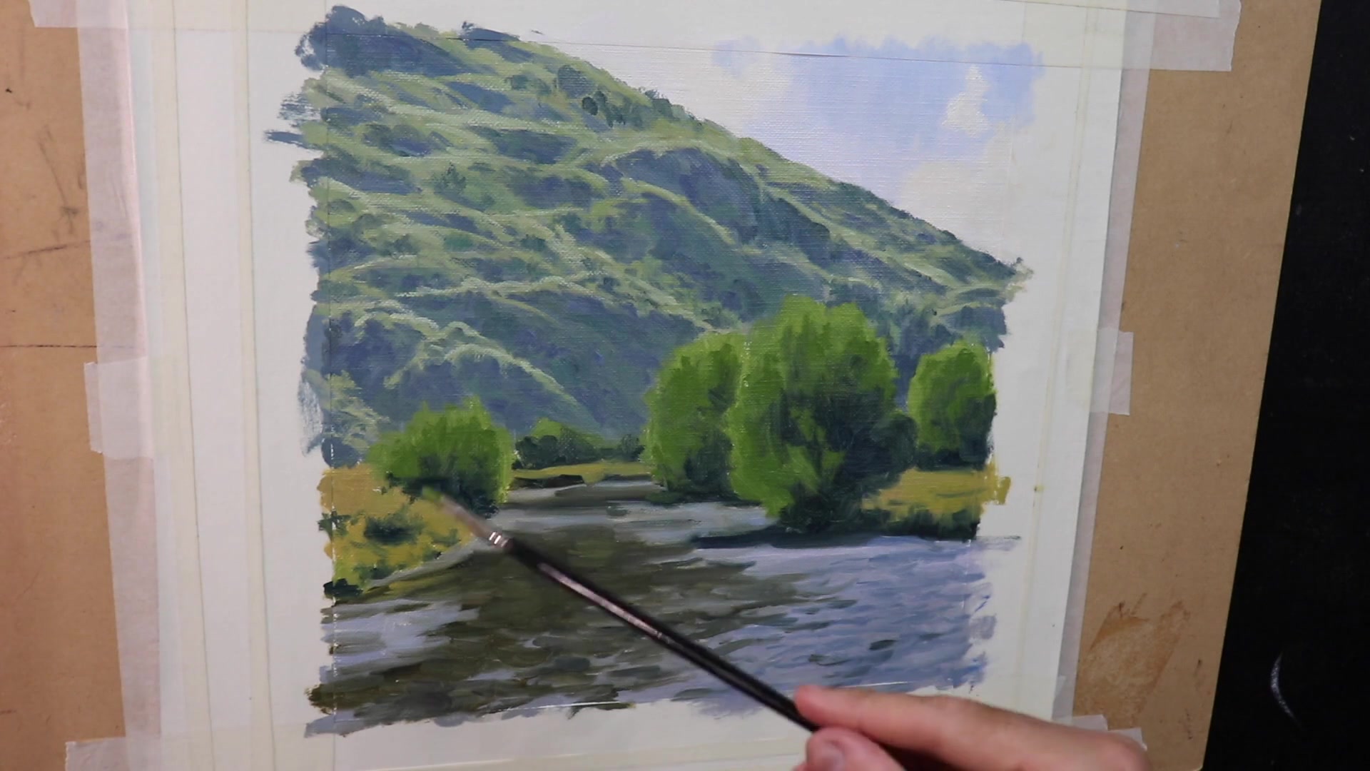 Step 21 — Painting Tree Canopies (video frame from the lesson)