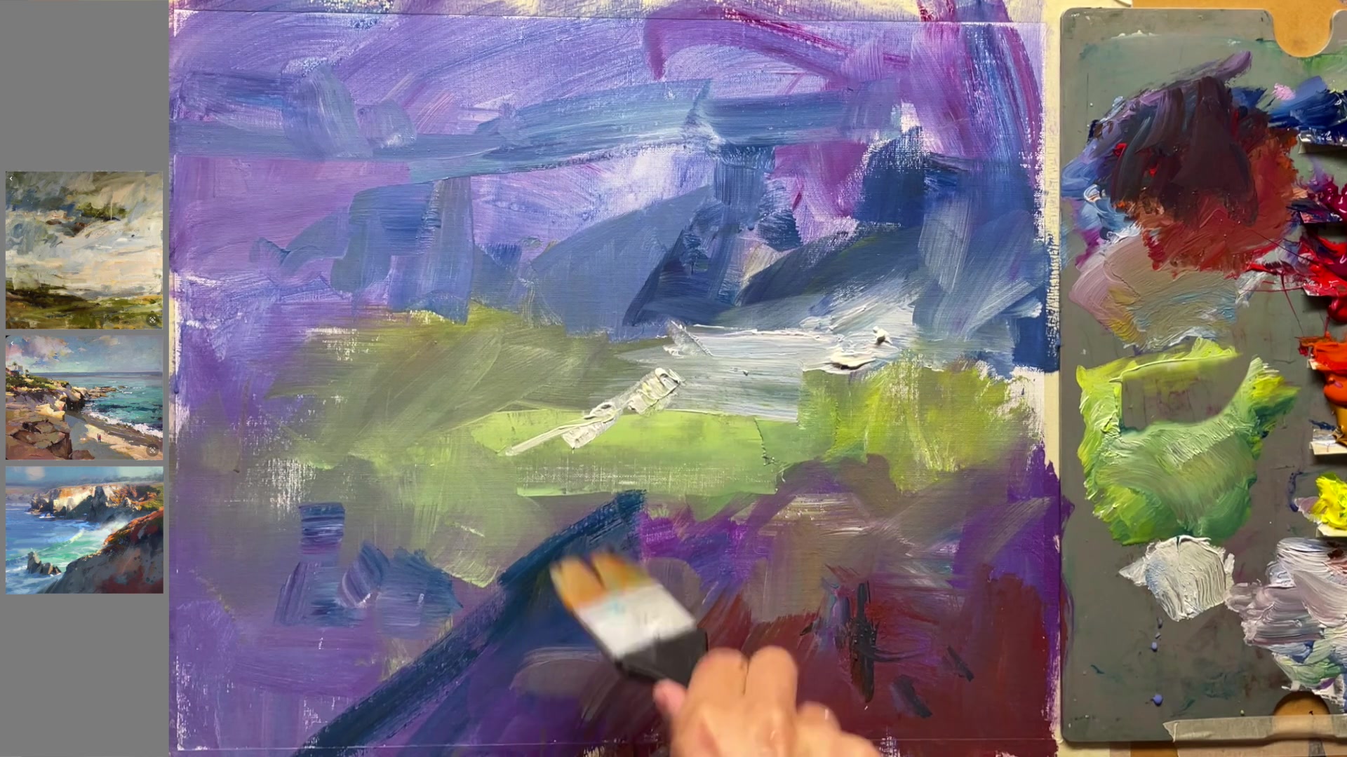Step 11 — Keeping Paints and Brushes Wet (video frame from the lesson)