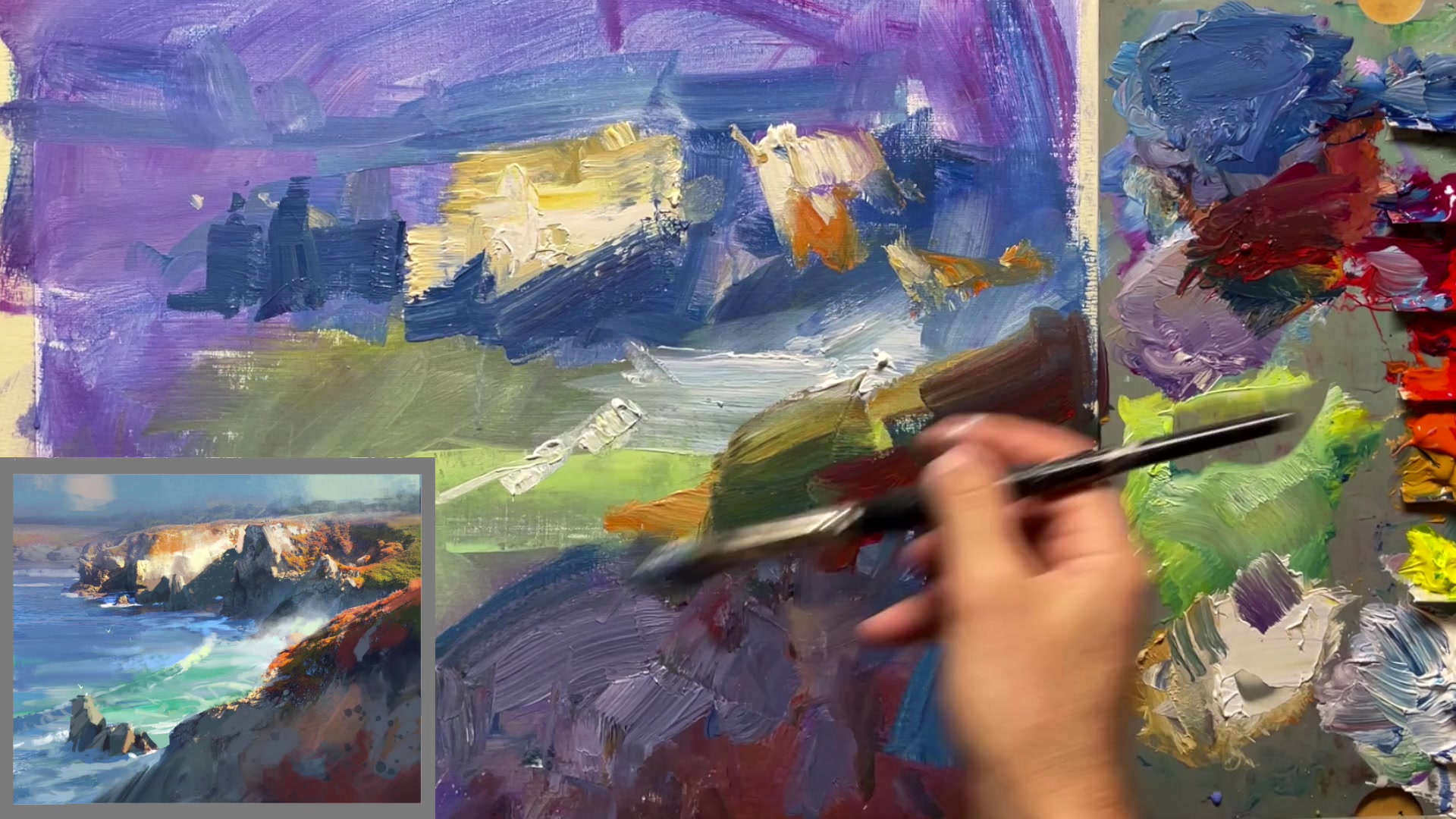 Step 18 — Square Brush Effects (video frame from the lesson)