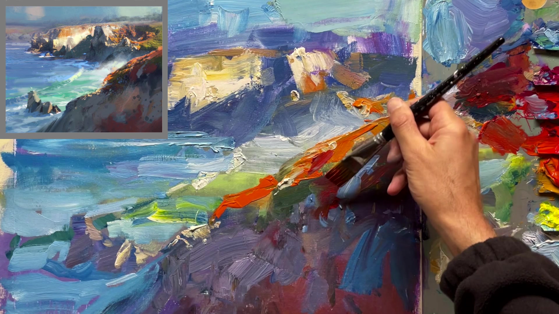 Step 32 — Shadow and Accent Refinement (video frame from the lesson)
