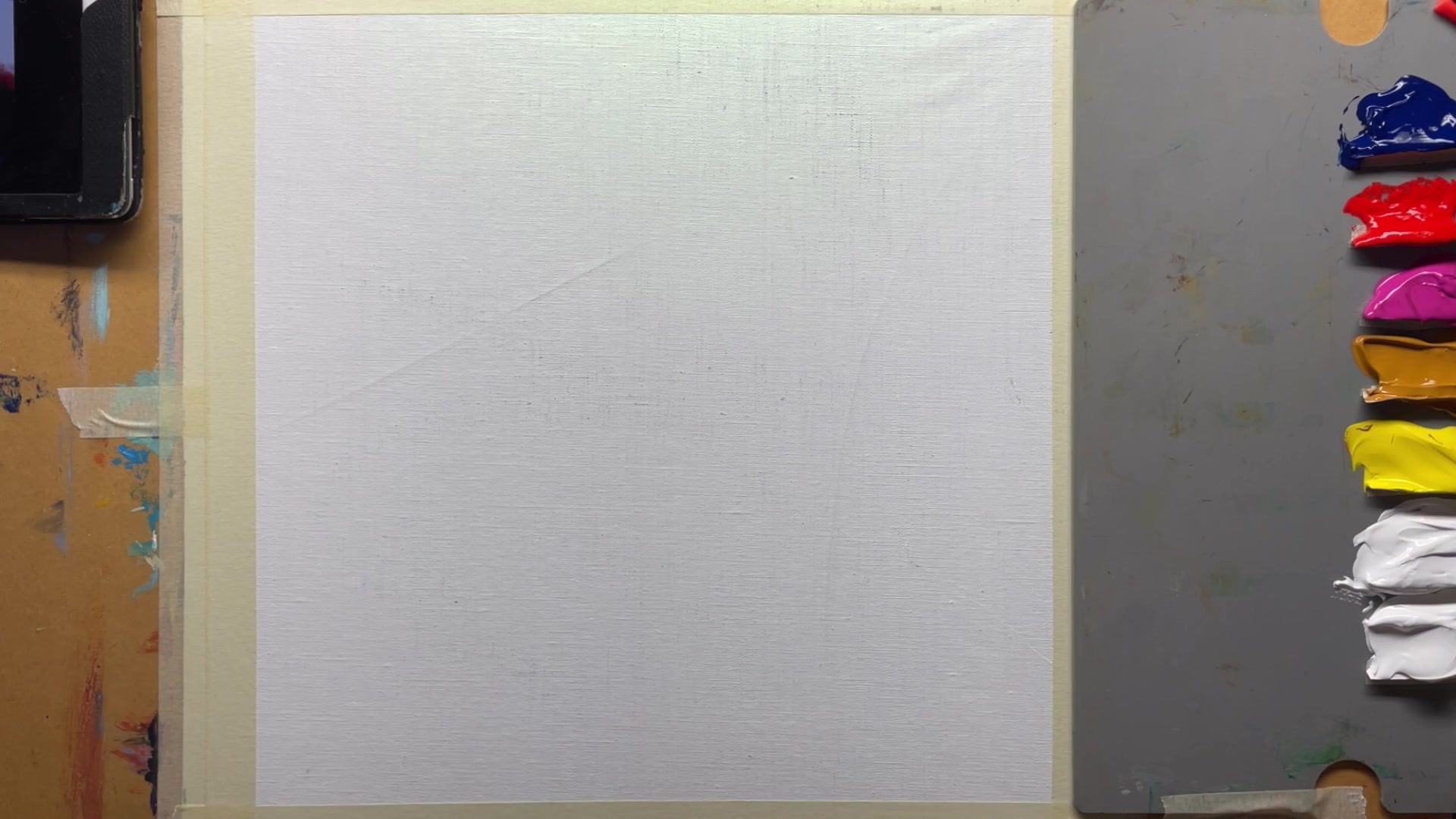 Step 5 — Setting Up the Canvas and Materials (video frame from the lesson)