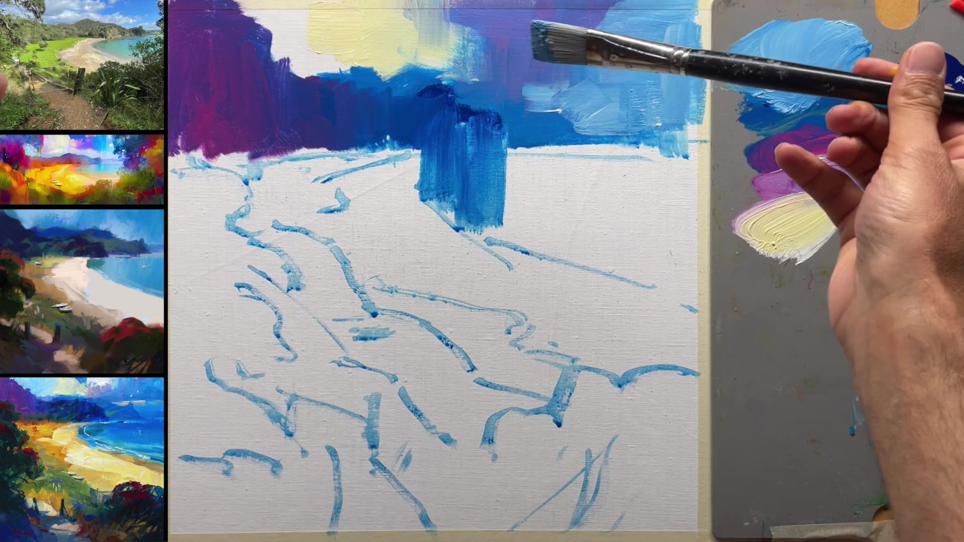 Step 7 — Creating Texture and Abstraction (video frame from the lesson)
