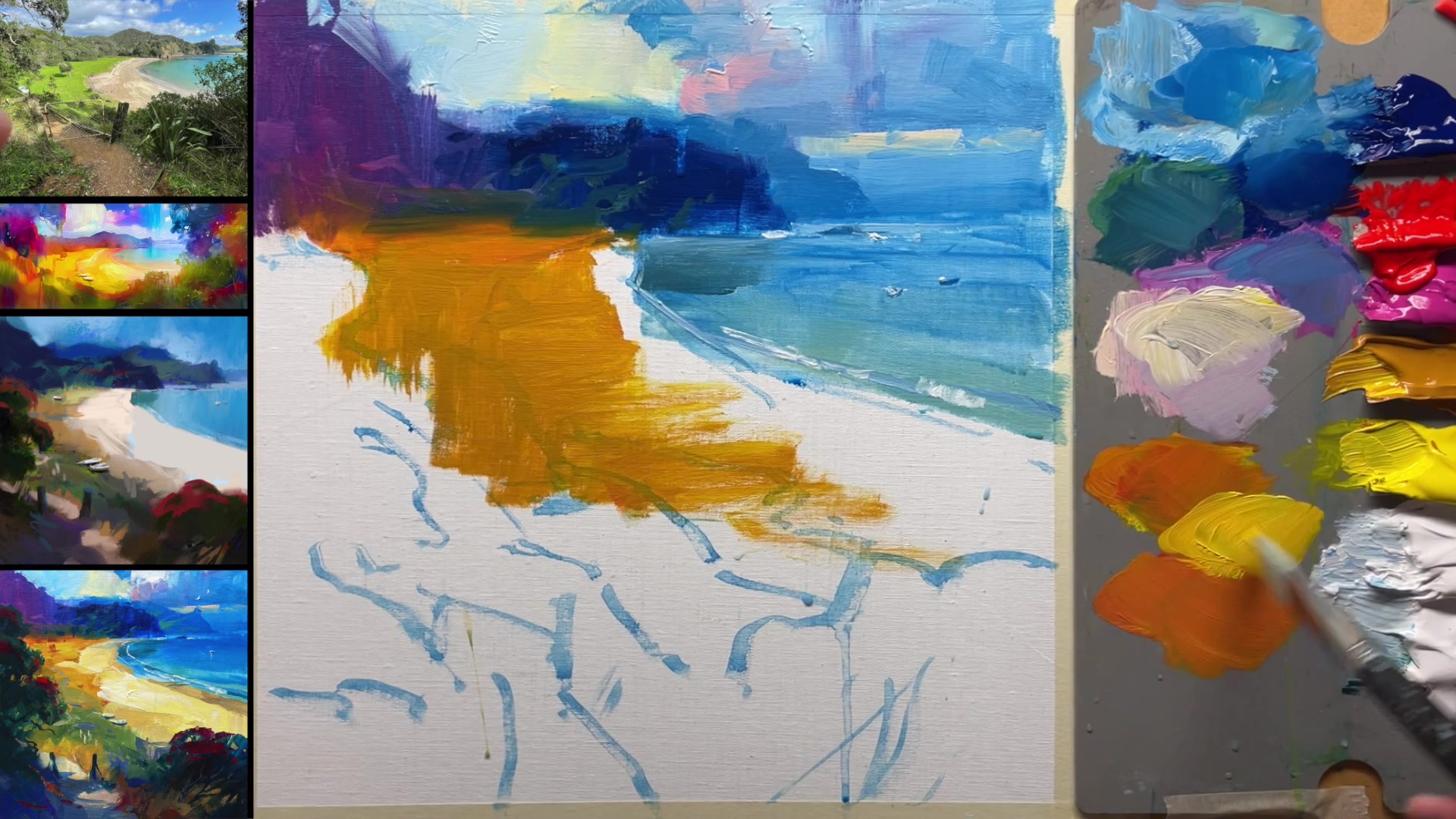 Step 13 — Impasto and Color Variety (video frame from the lesson)