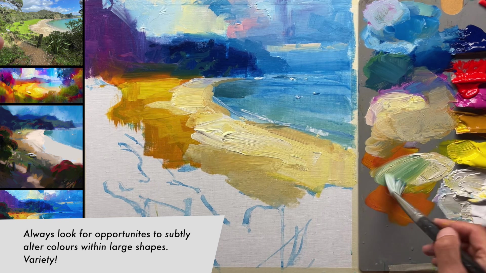 Step 15 — Adjusting Cloud Colors (video frame from the lesson)