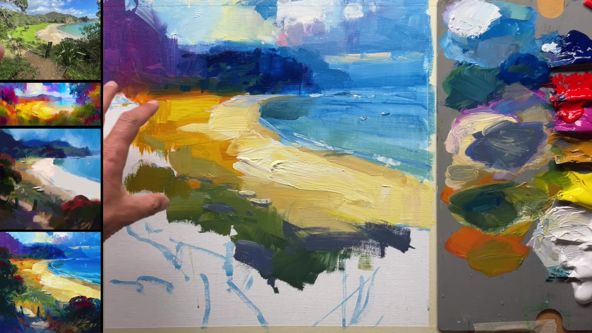 Step 17 — Foreground Shadows and Light (video frame from the lesson)