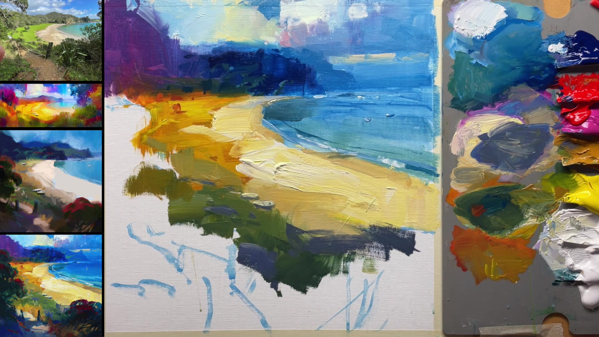 Step 18 — Foreground Color and Texture (video frame from the lesson)