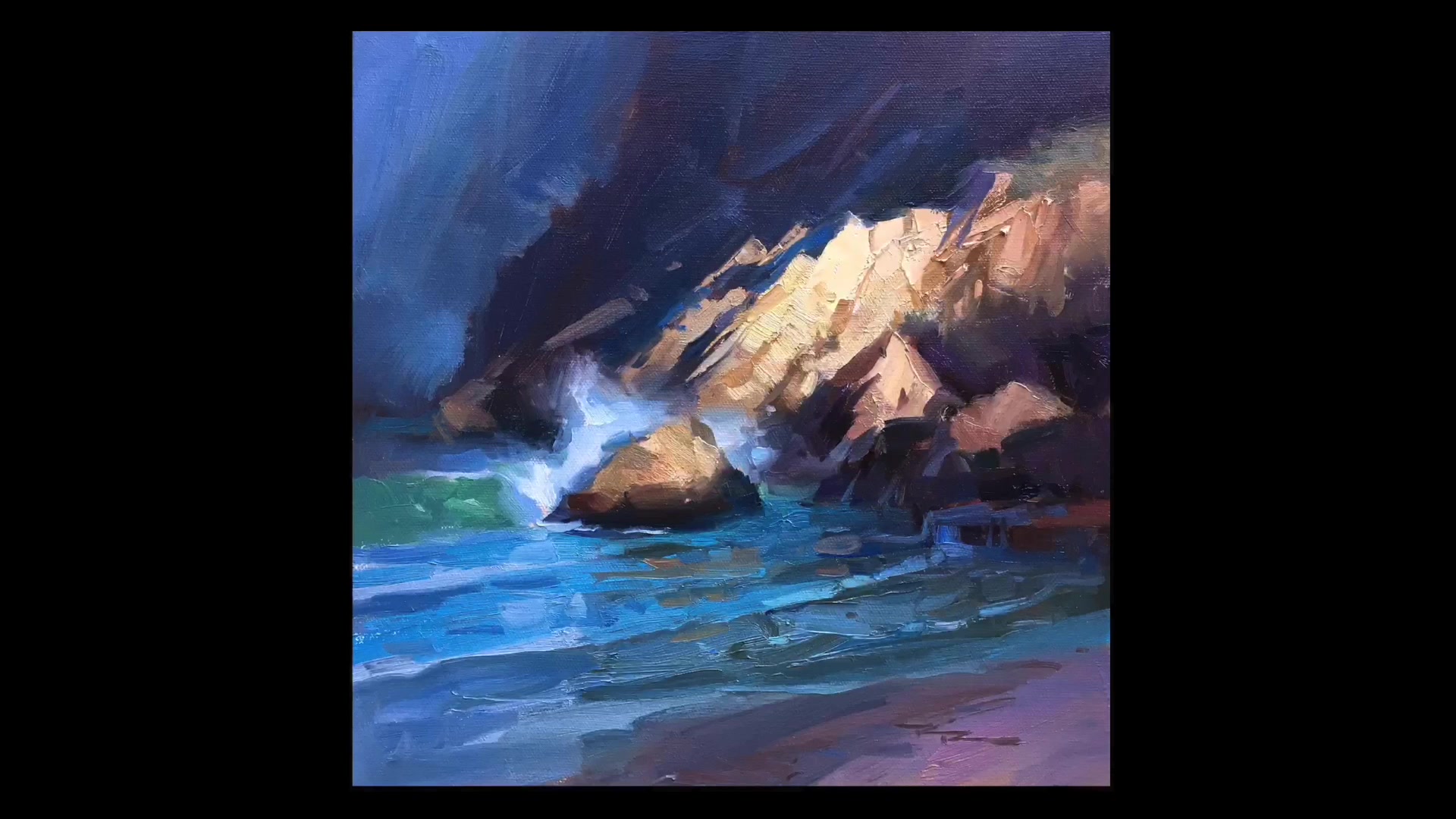 Step 1 — Designing a Wave Painting (video frame from the lesson)