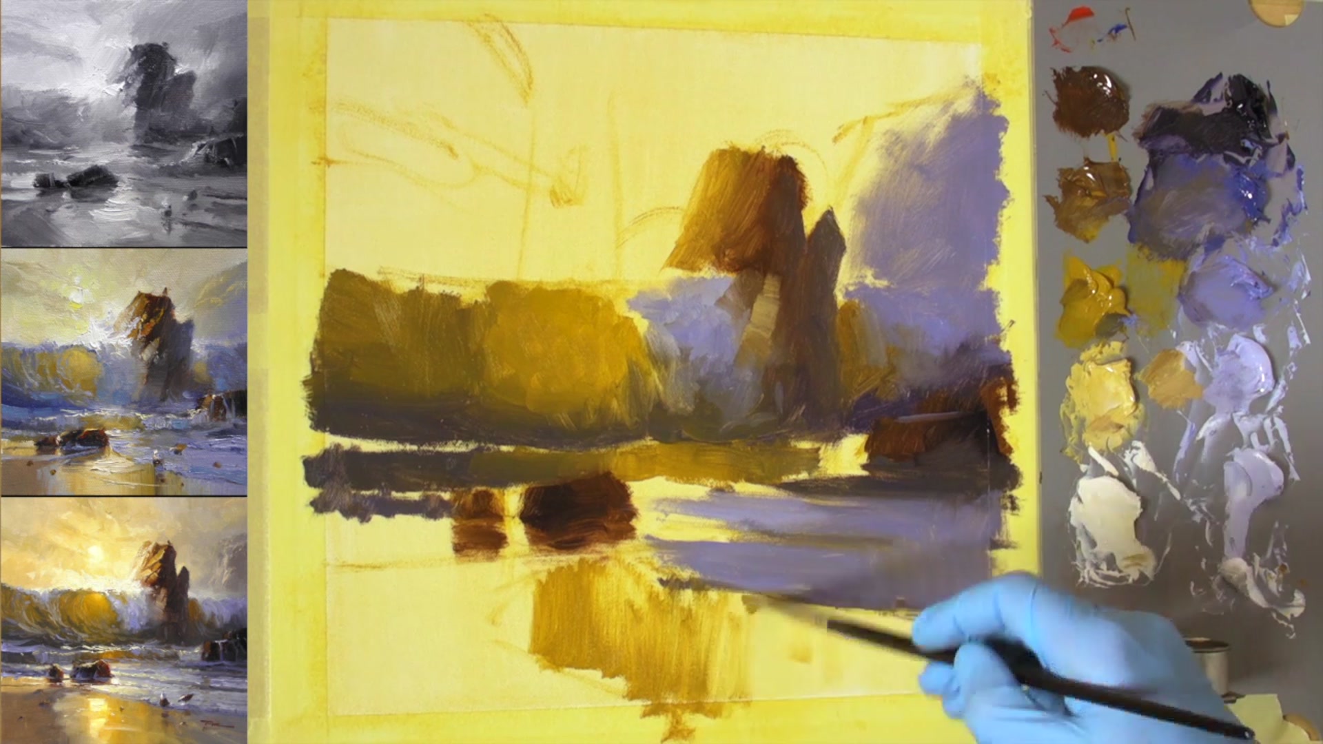 Step 12 — Background and Sky (video frame from the lesson)