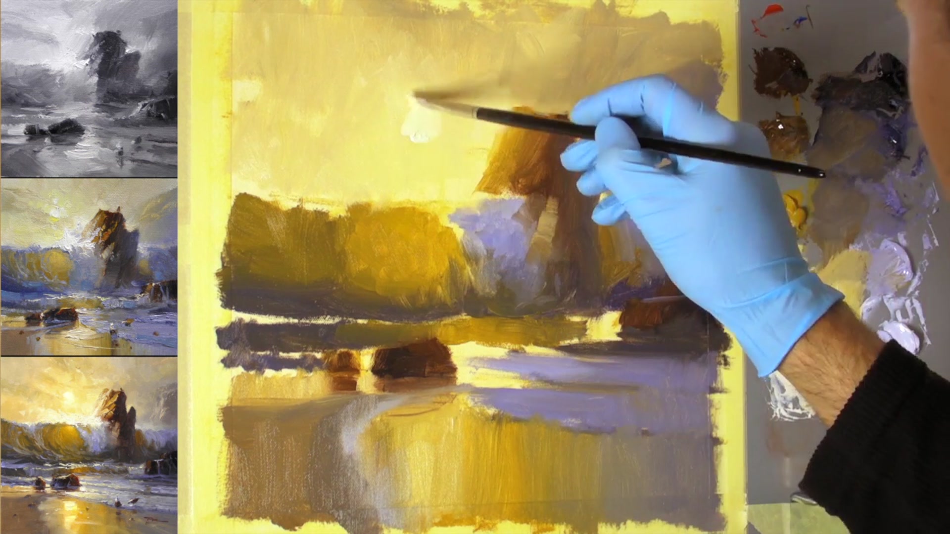 Step 13 — Sun and Clouds (video frame from the lesson)
