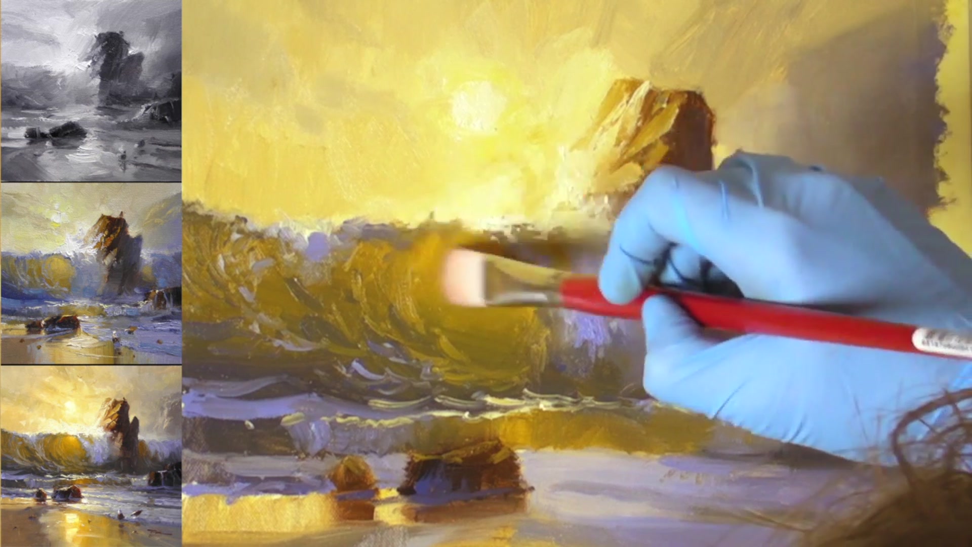 Step 19 — Enhancing Reflections and Rocks (video frame from the lesson)