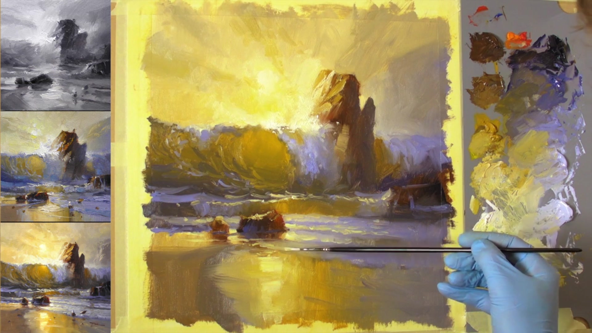 Step 20 — Sky and Light Adjustments (video frame from the lesson)