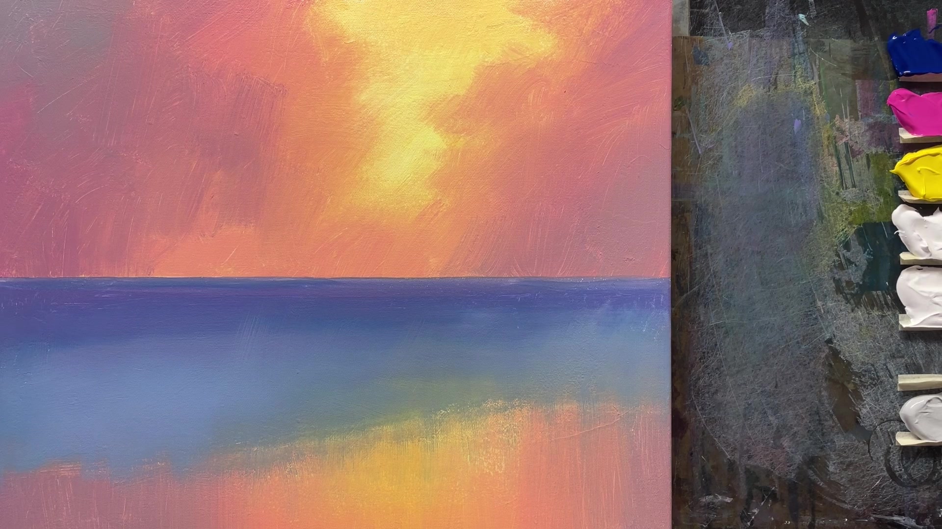 Step 6 — Adding Details to the Sky (video frame from the lesson)