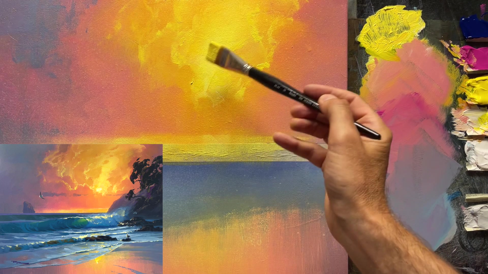 Step 9 — Adding Light Effects to Clouds (video frame from the lesson)