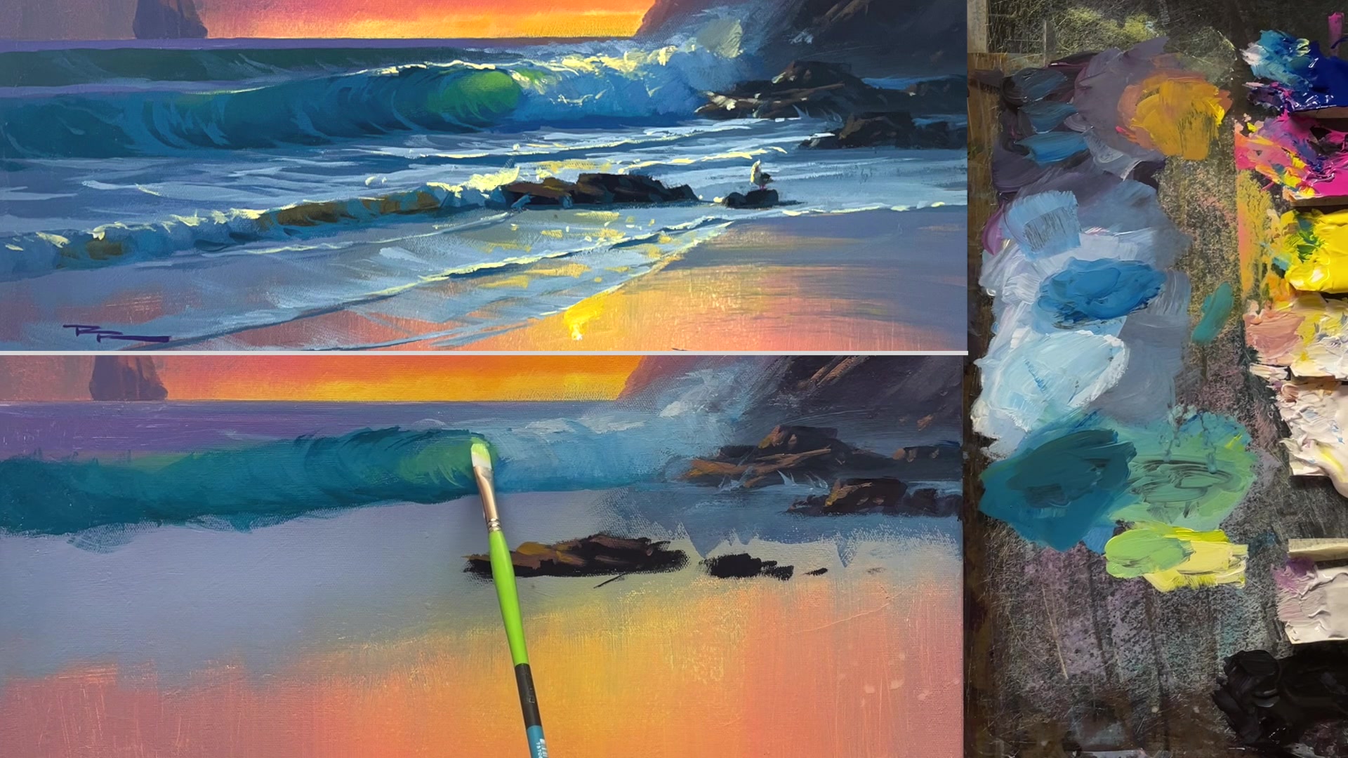 Step 17 — Adding Foam Details (video frame from the lesson)