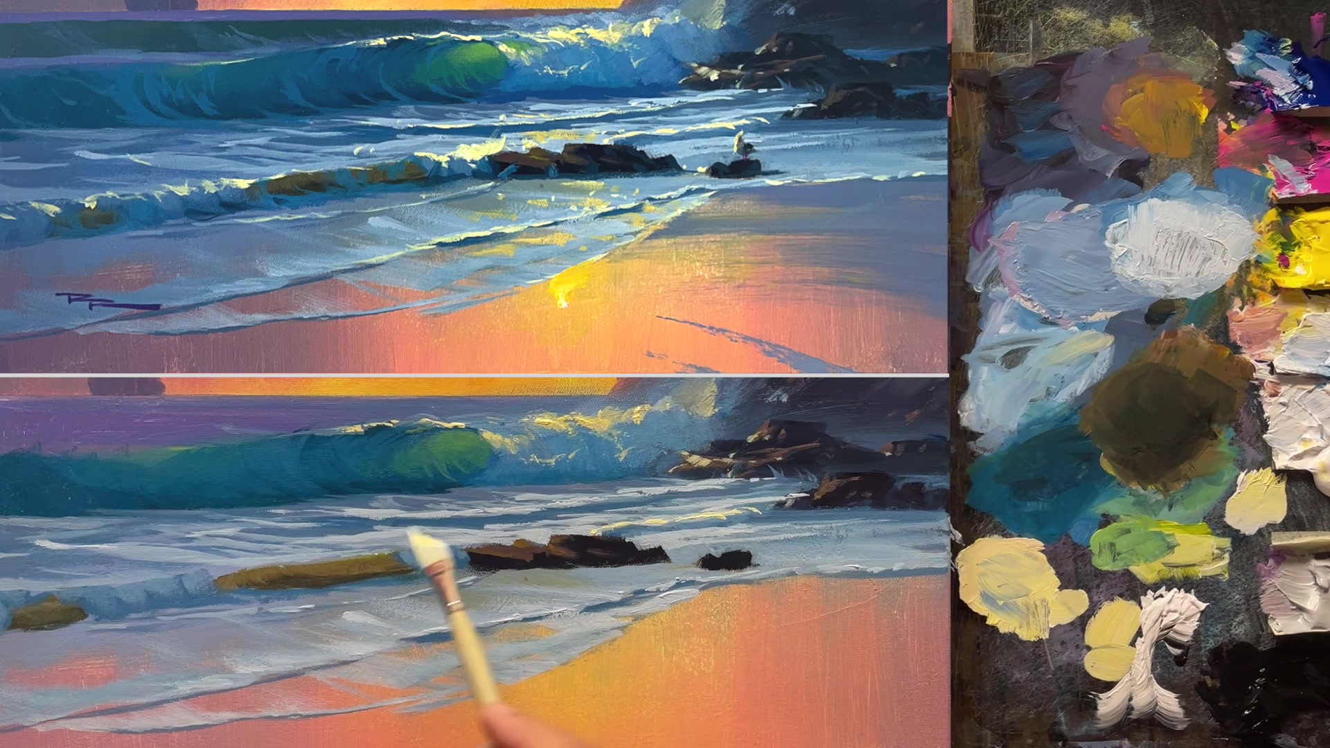Step 23 — Detailing Wave Curves (video frame from the lesson)