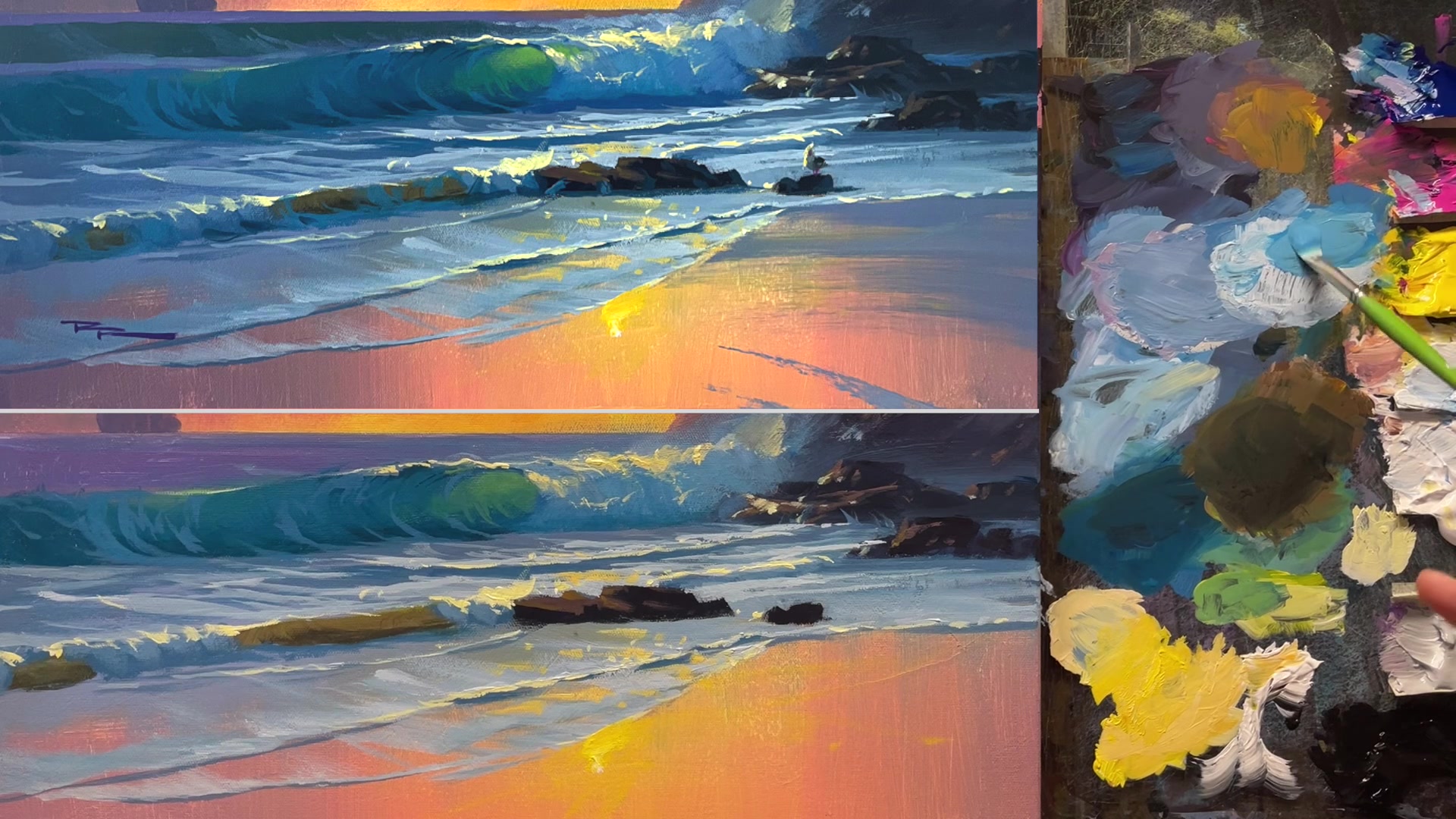 Step 26 — Adjusting Ocean Background (video frame from the lesson)