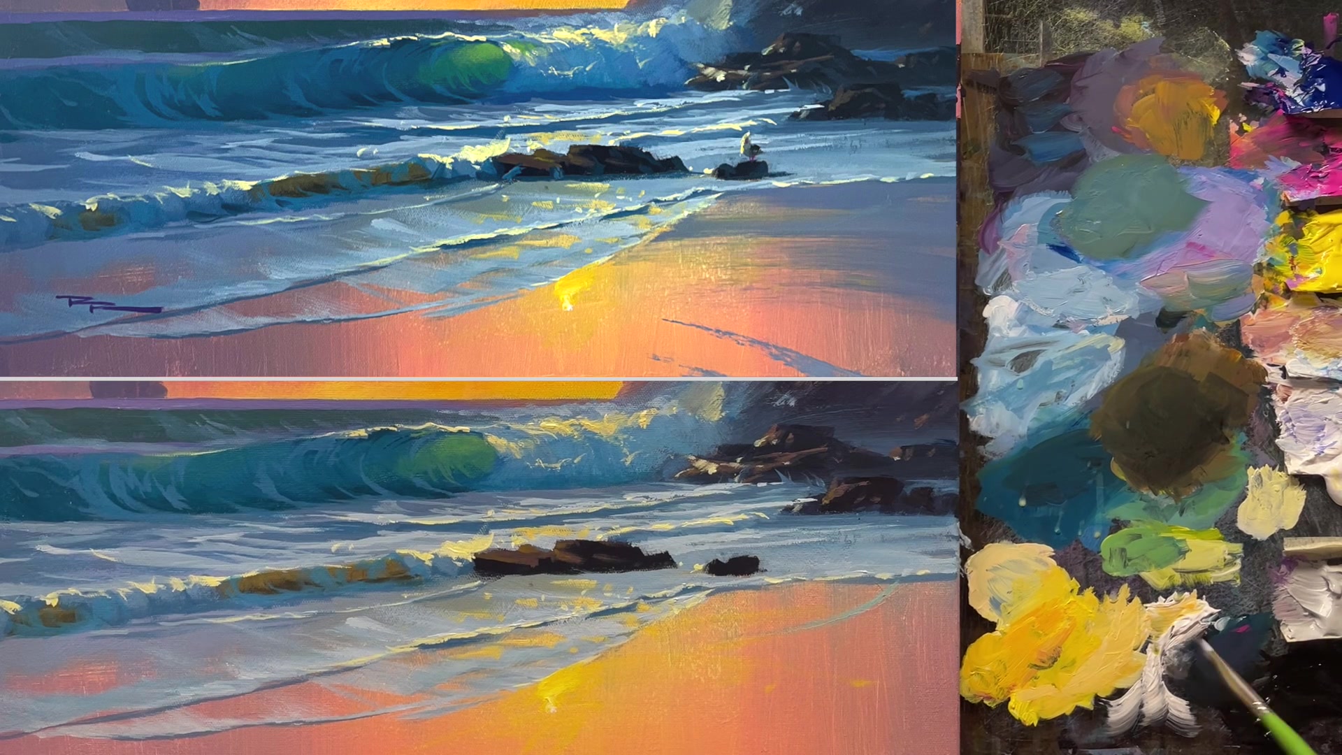 Step 28 — Refining Rock Details (video frame from the lesson)