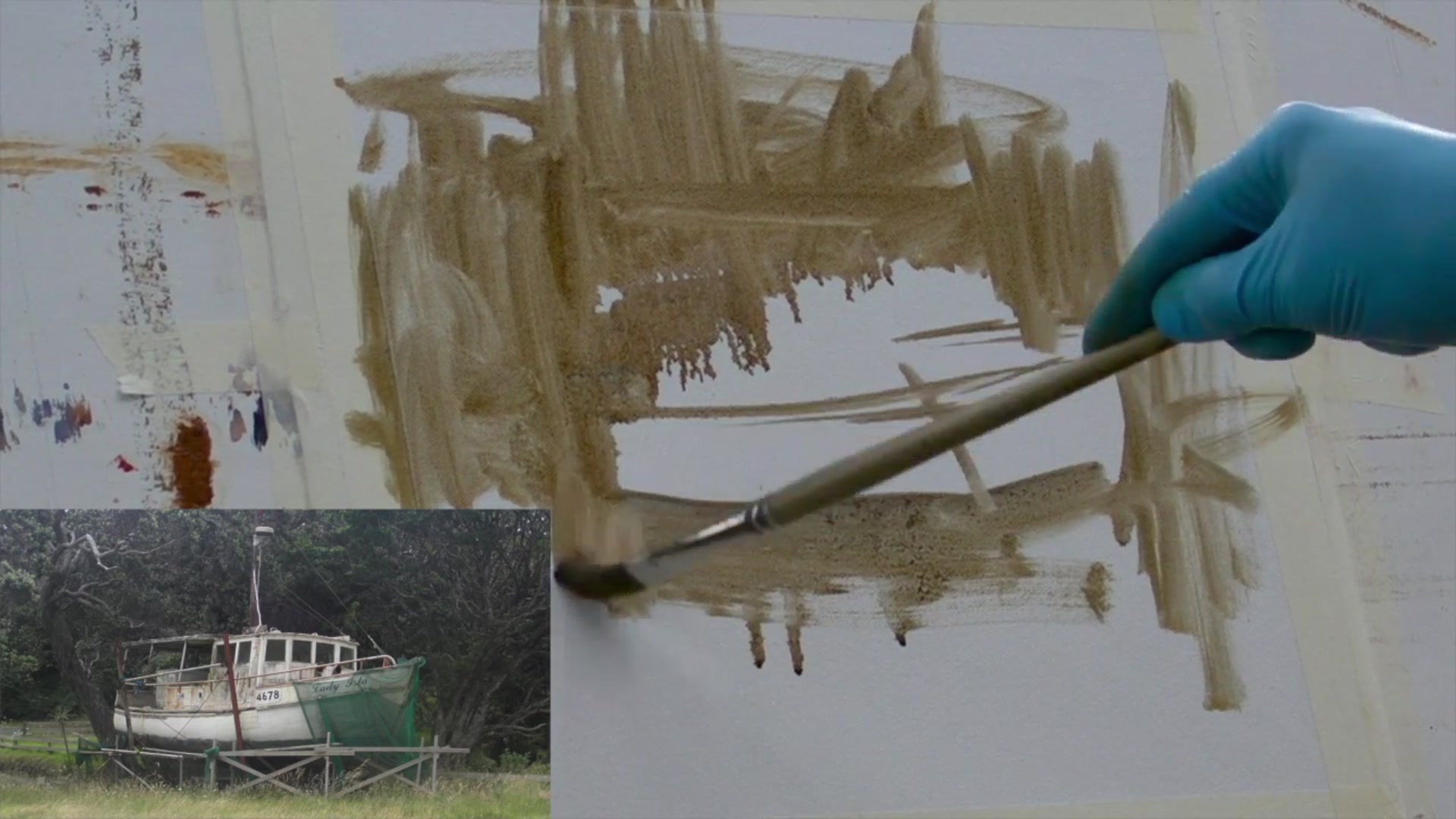 Step 1 — Benefits of painting on a grey day (video frame from the lesson)