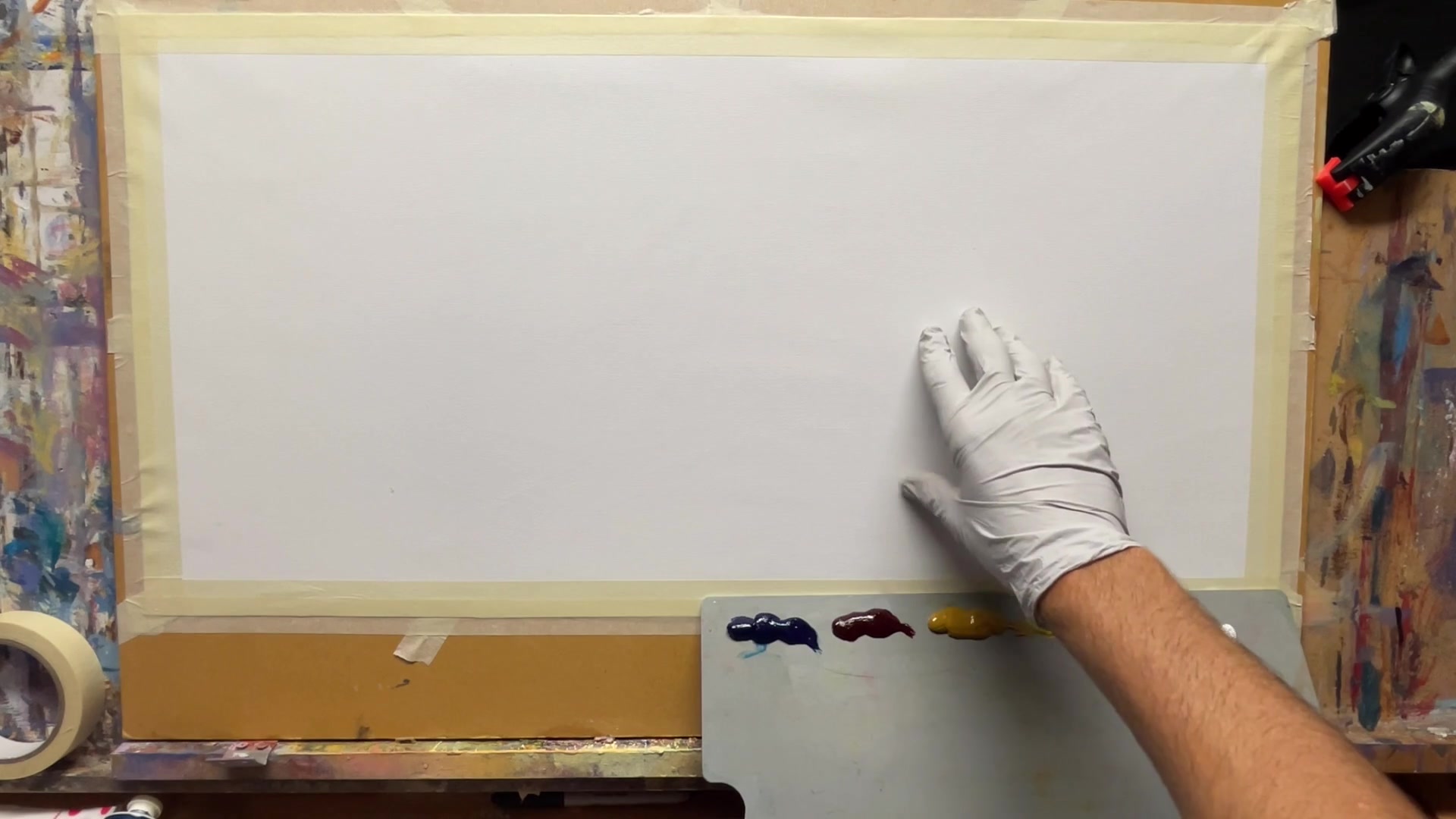 Step 4 — Canvas and Materials (video frame from the lesson)