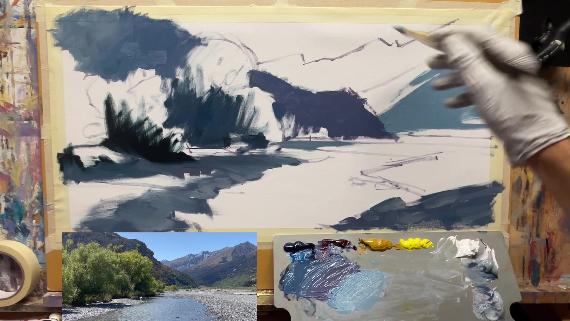 Step 14 — Outdoor Painting Tips (video frame from the lesson)
