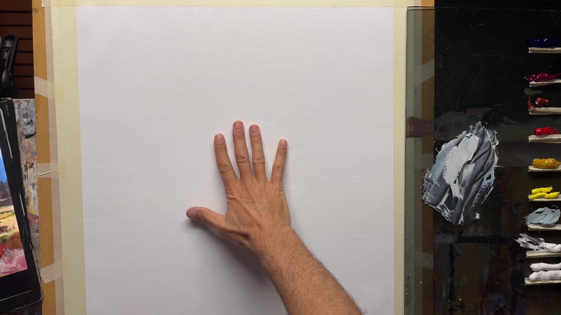 Step 2 — Canvas and Painting Mediums (video frame from the lesson)