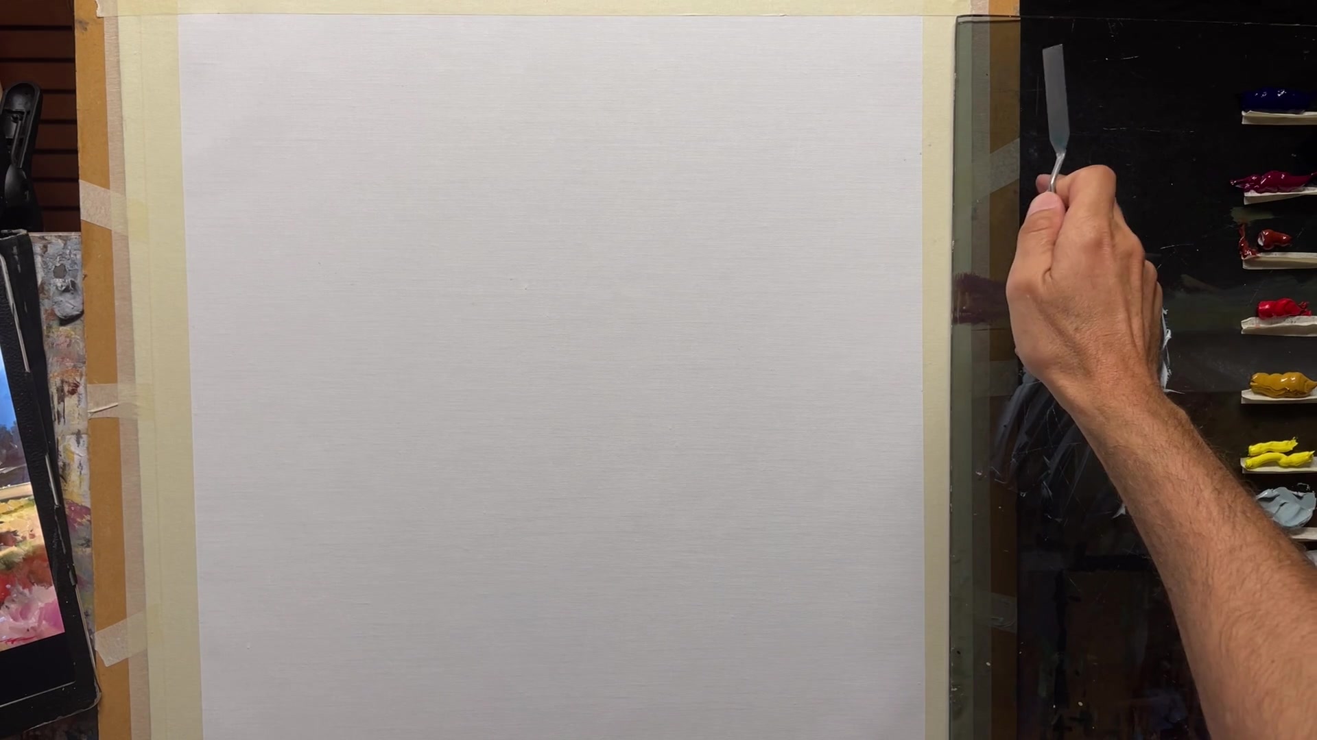 Step 3 — Acrylics vs Oils (video frame from the lesson)