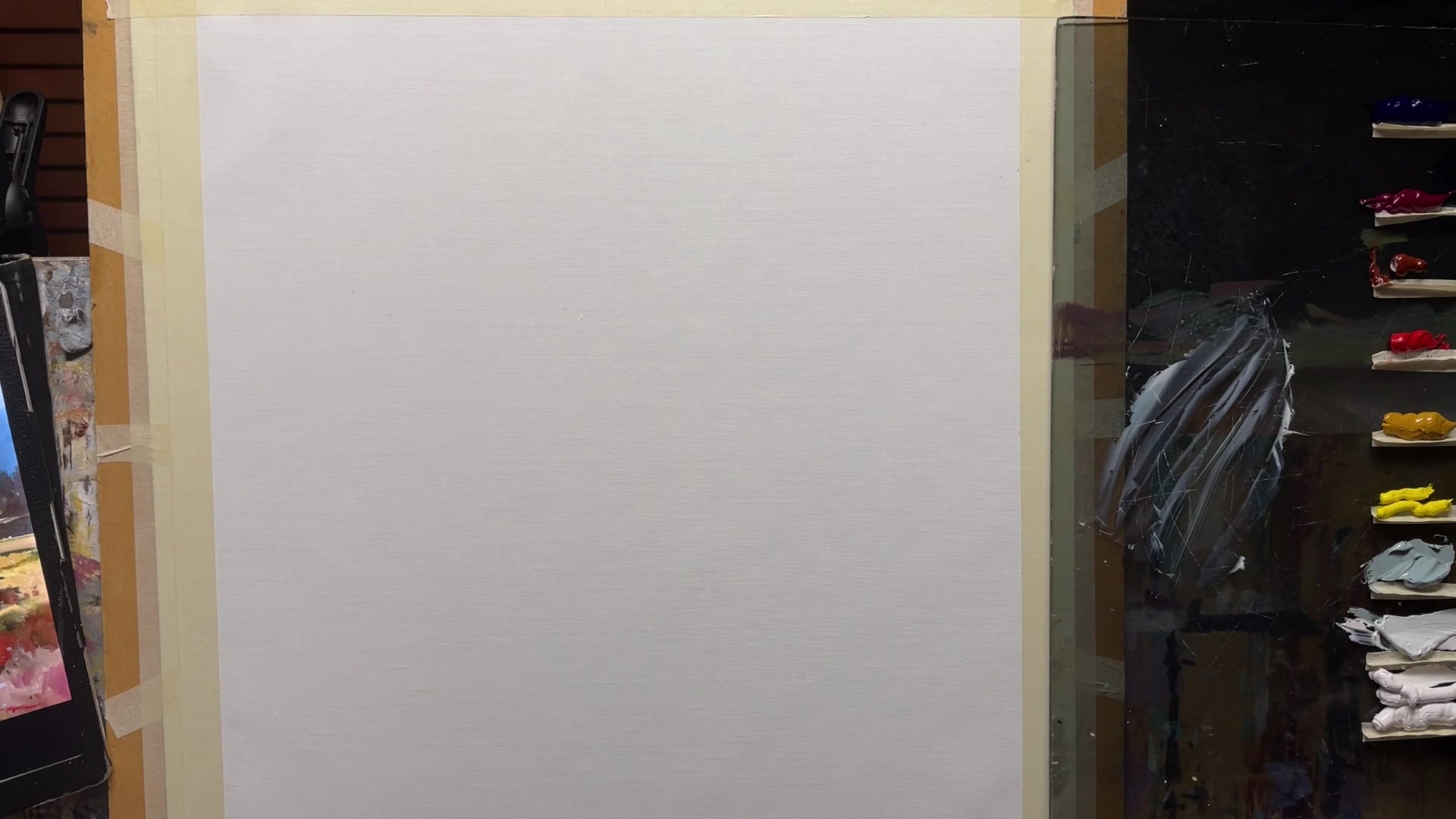 Step 4 — Brushes and Initial Sketch (video frame from the lesson)