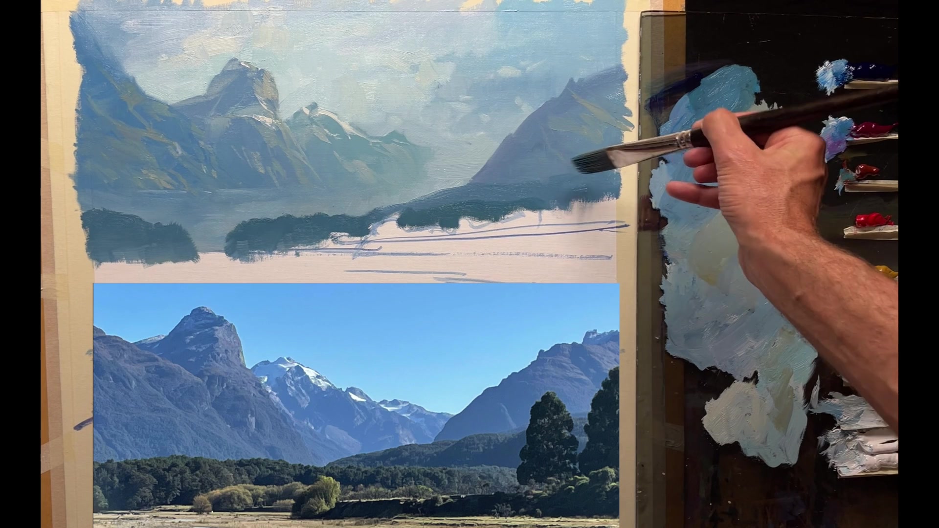 Step 19 — Spotlight Effects on Foreground (video frame from the lesson)