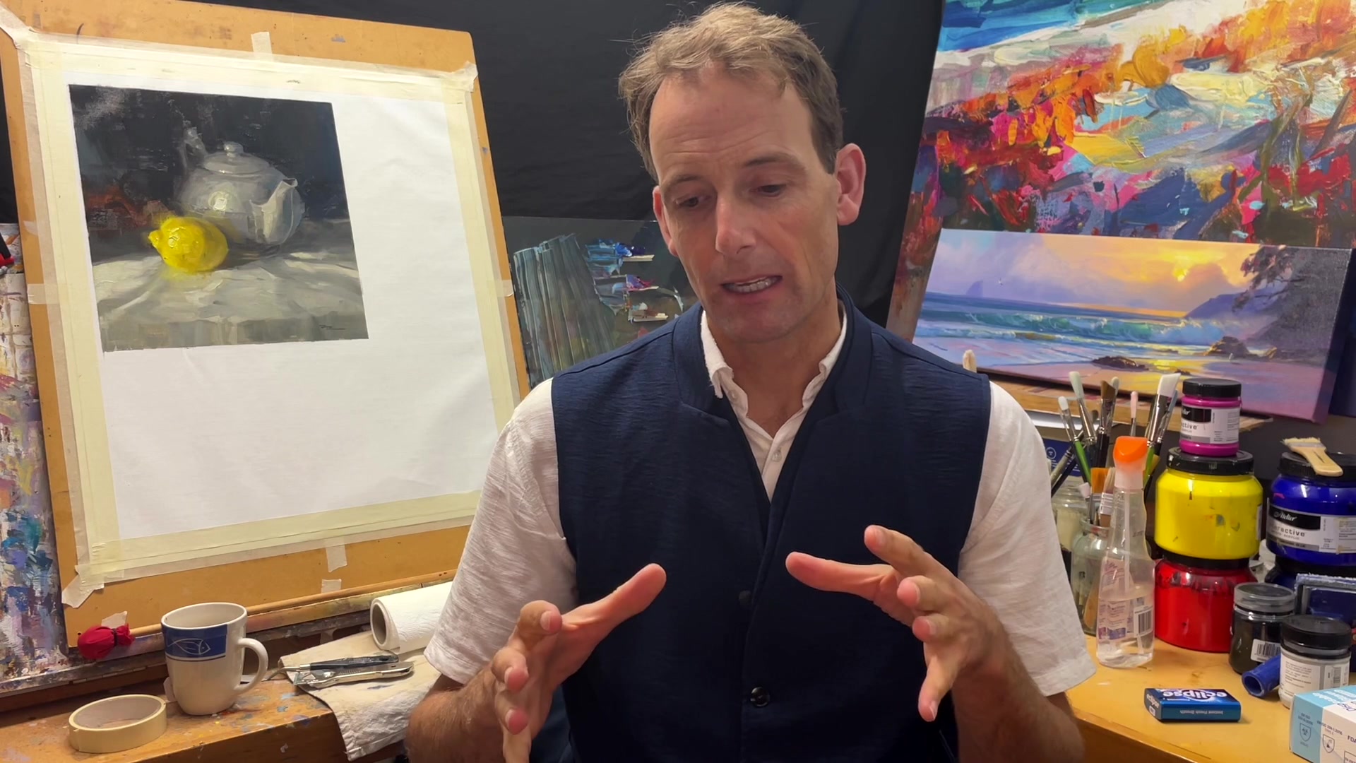 Step 1 — Choosing objects and environment (video frame from the lesson)