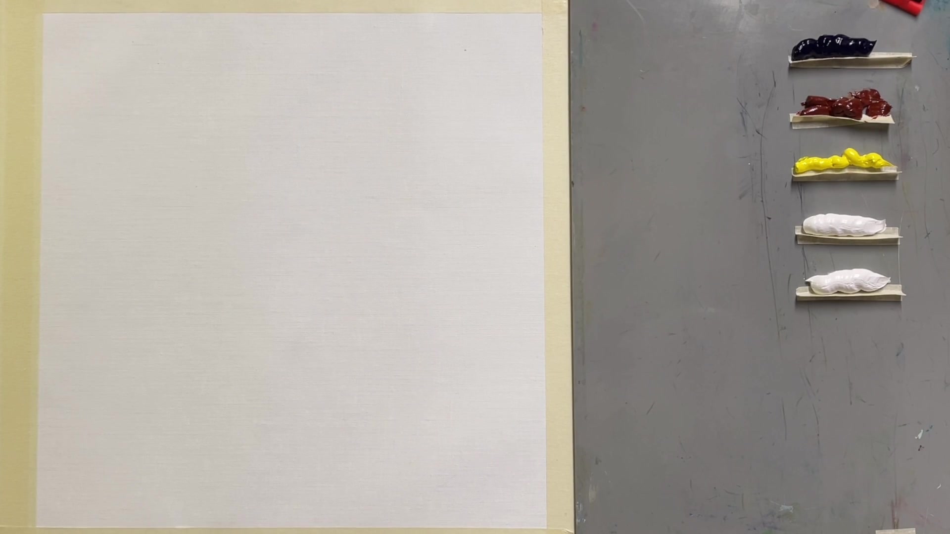 Step 14 — Toning the canvas (video frame from the lesson)