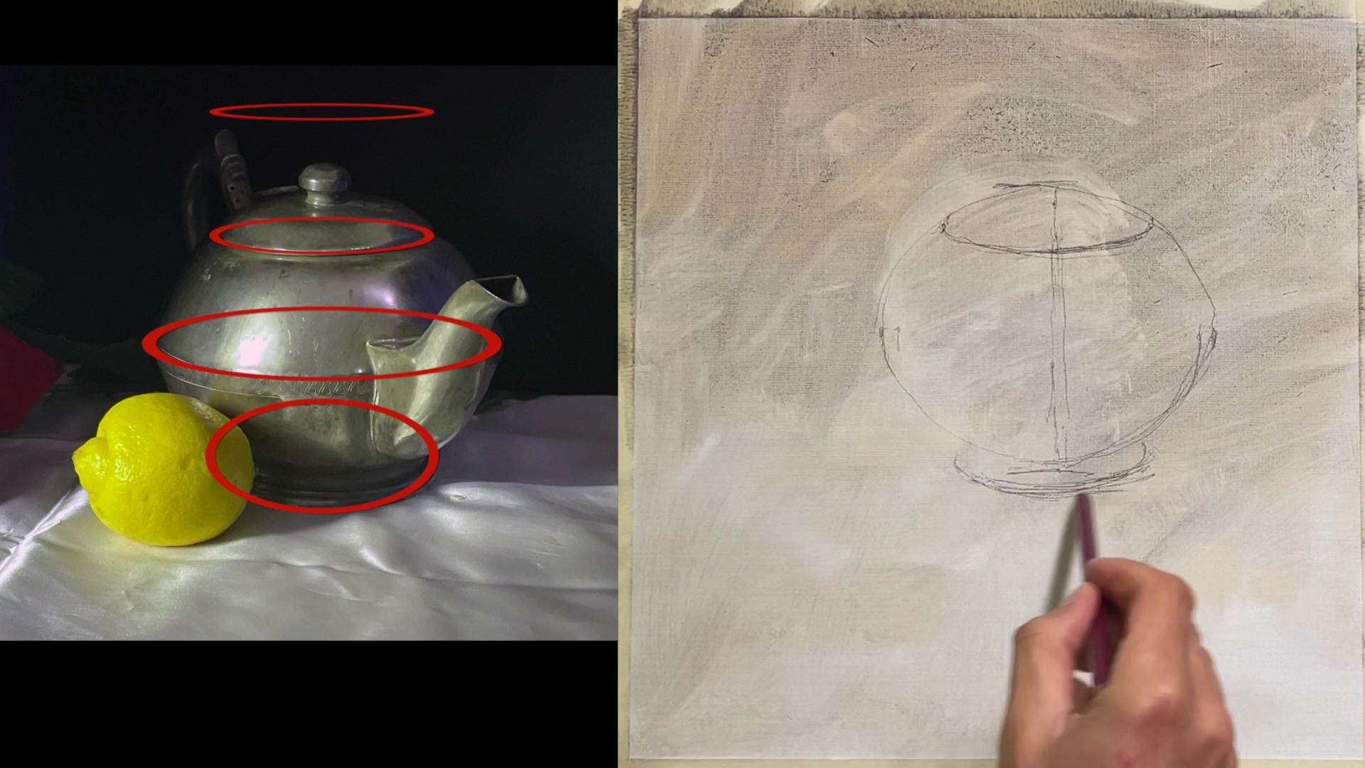 Step 18 — Drawing ellipses and symmetry (video frame from the lesson)