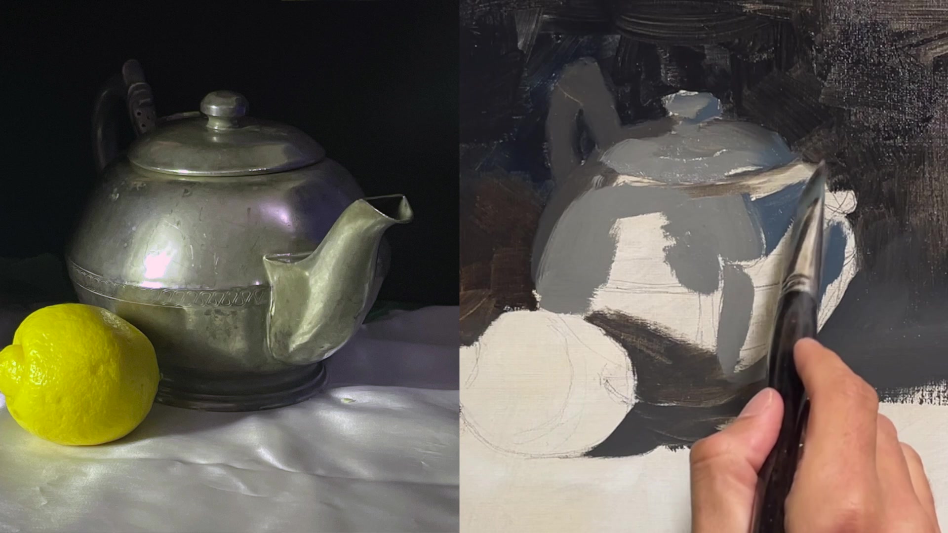 Step 24 — Analyzing highlights and shadows (video frame from the lesson)