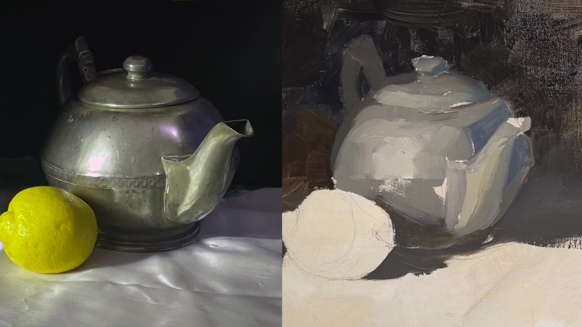 Step 25 — Reflections and color adjustments (video frame from the lesson)