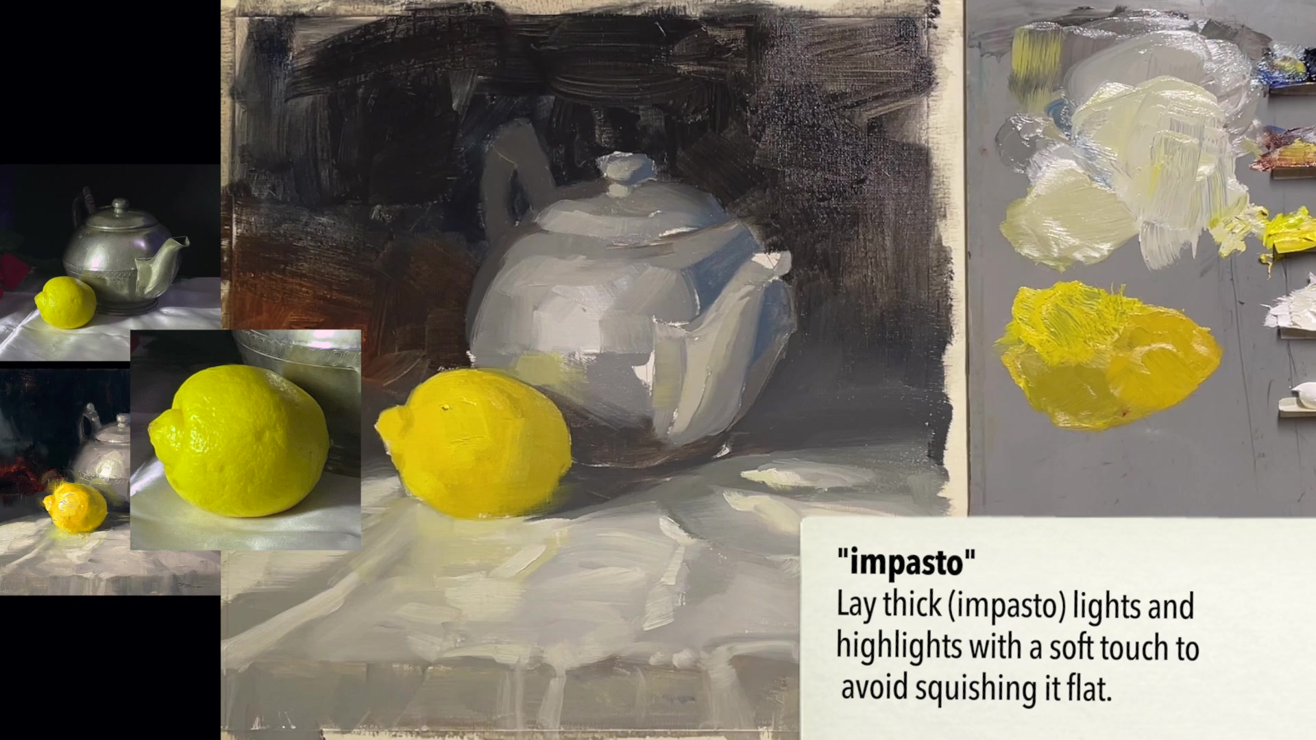 Step 30 — Reflected light and shadow blending (video frame from the lesson)