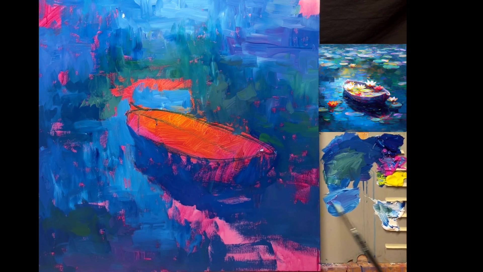 Step 9 — Wet-on-Wet Blending (video frame from the lesson)