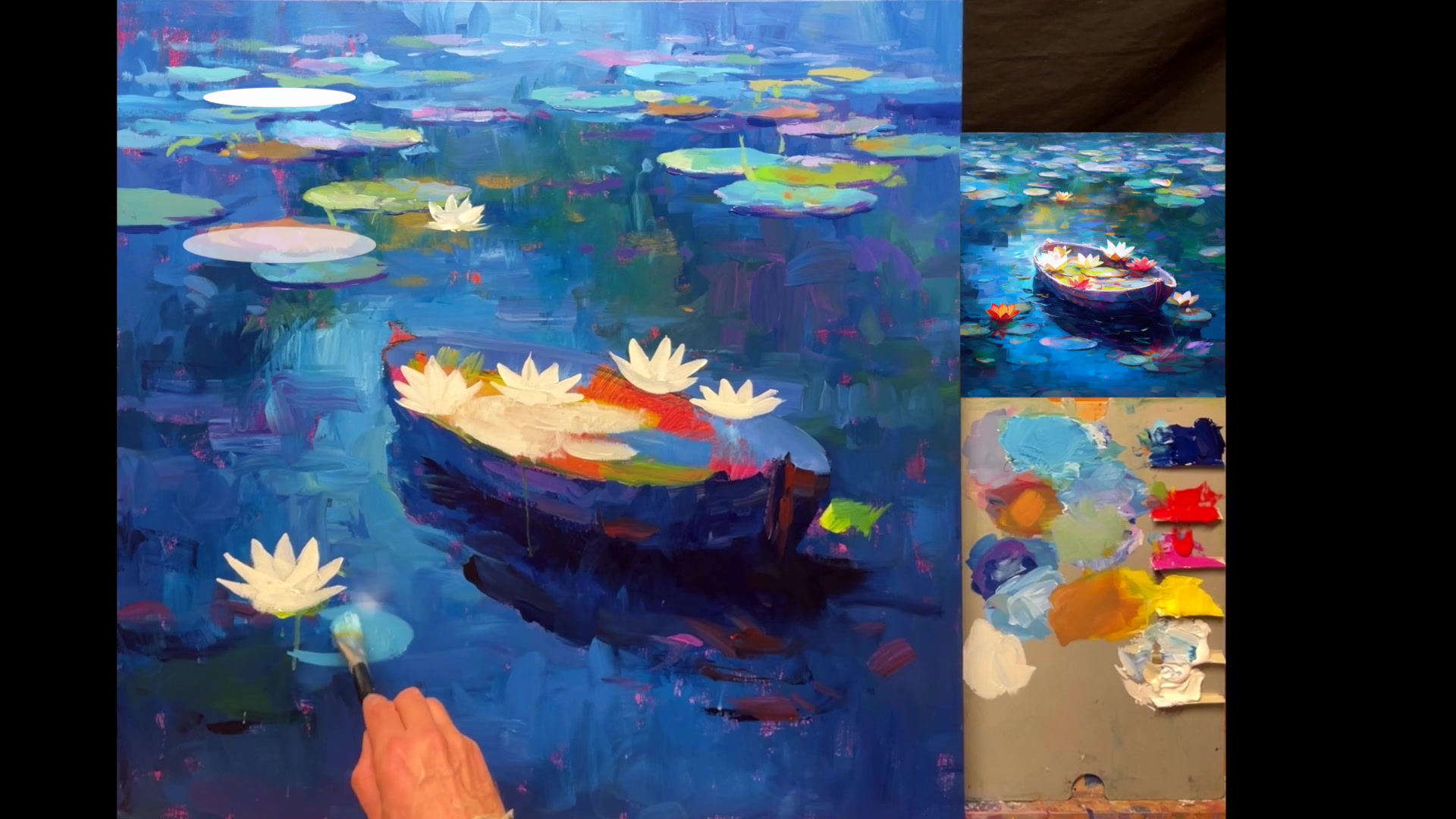Step 20 — Under-Mixing Colors (video frame from the lesson)