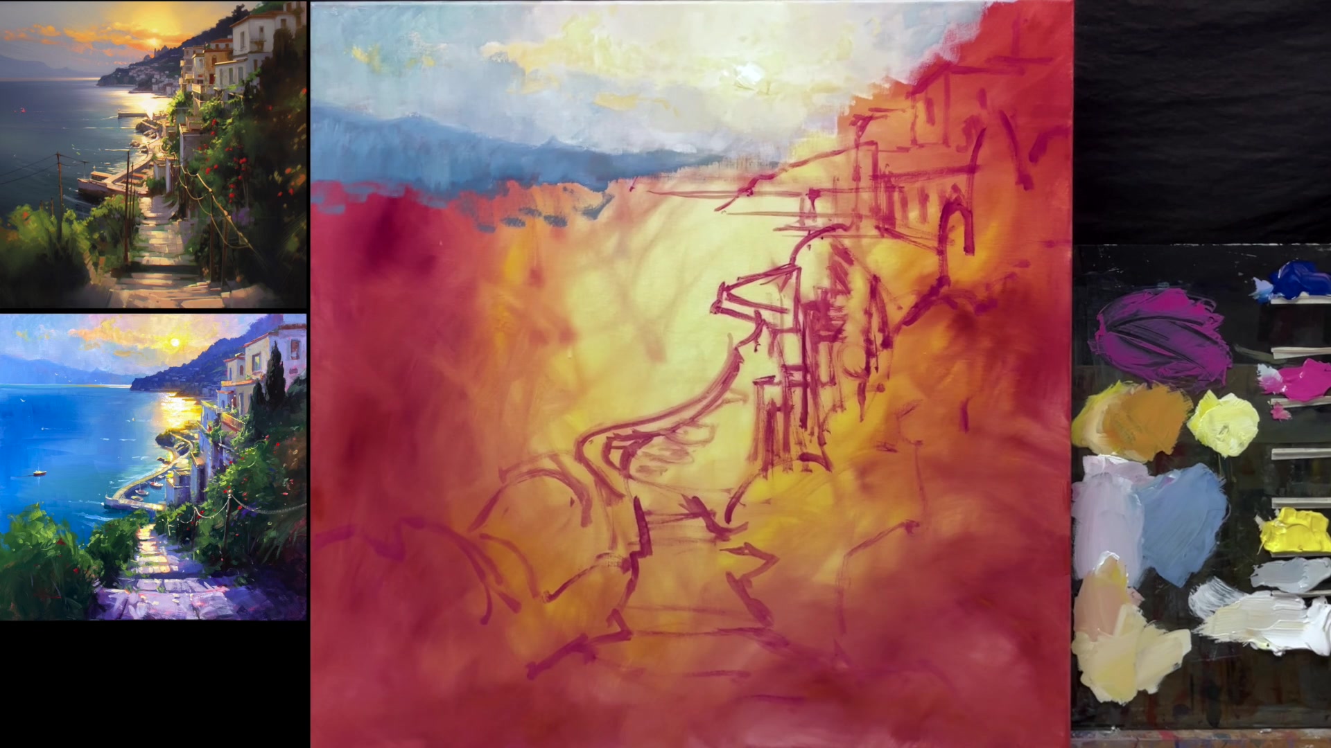 Step 5 — Painting the Ocean (video frame from the lesson)