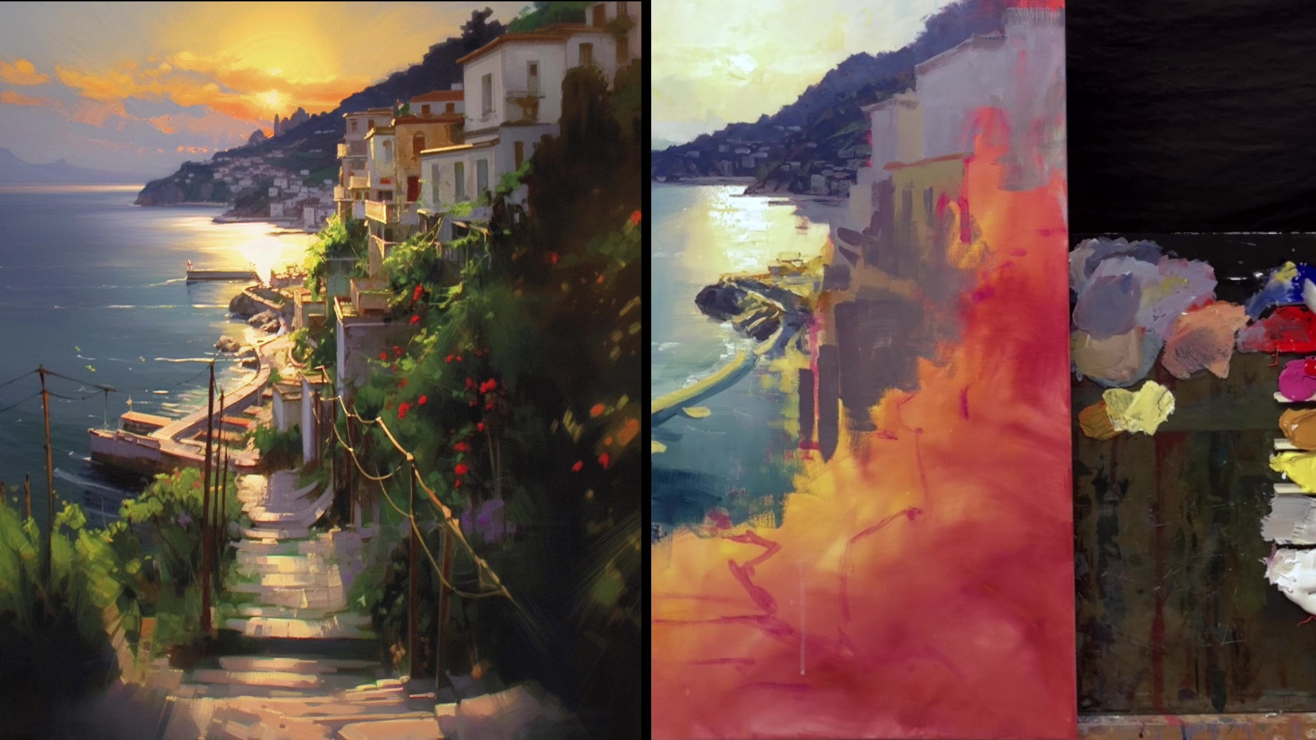 Step 9 — Painting the Foliage (video frame from the lesson)