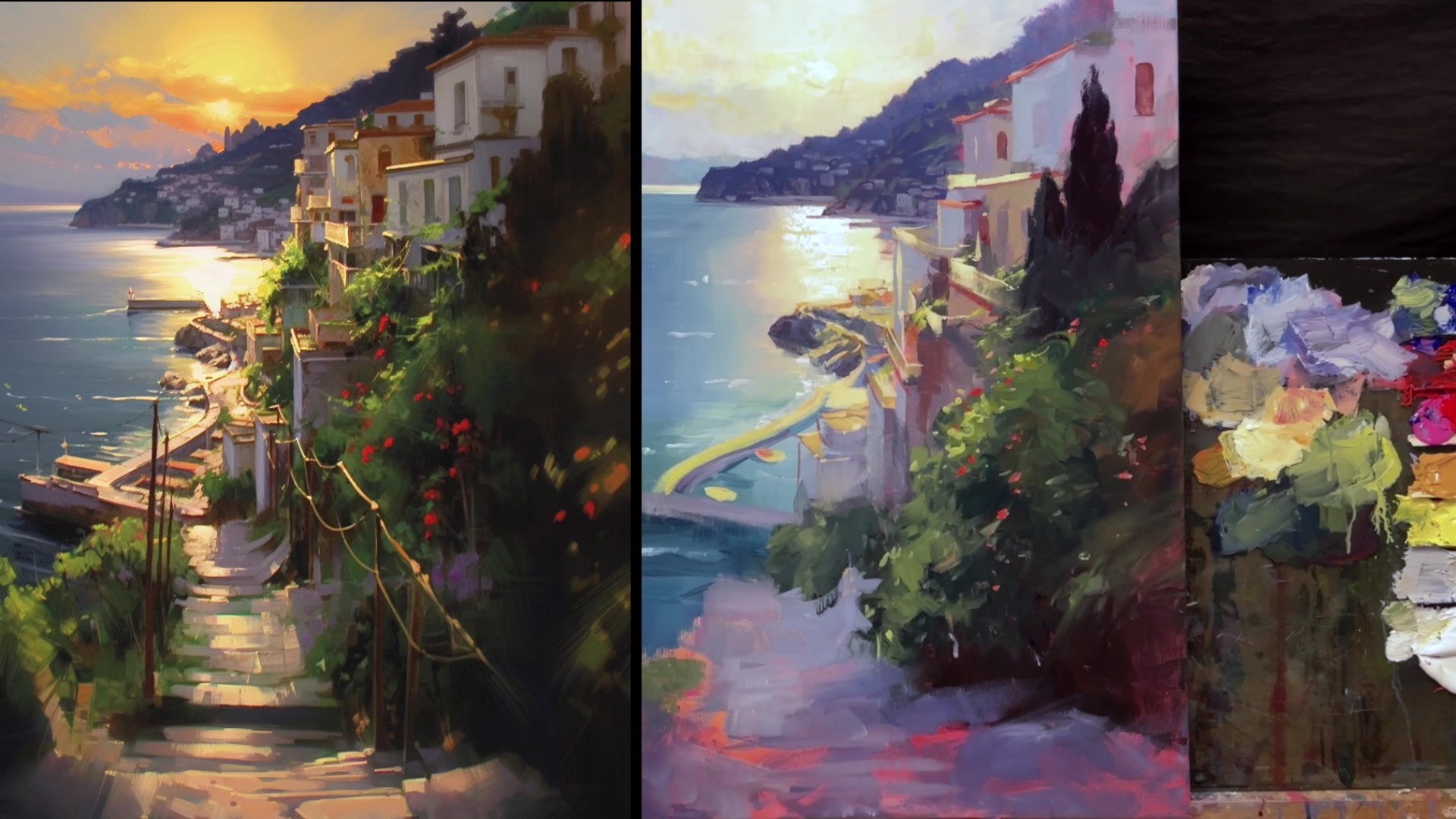 Step 12 — Painting the Pathway and Shadows (video frame from the lesson)