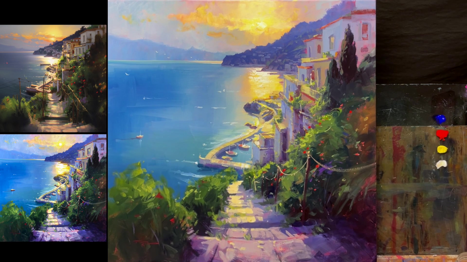 Step 14 — Revisiting and Adjusting the Painting (video frame from the lesson)