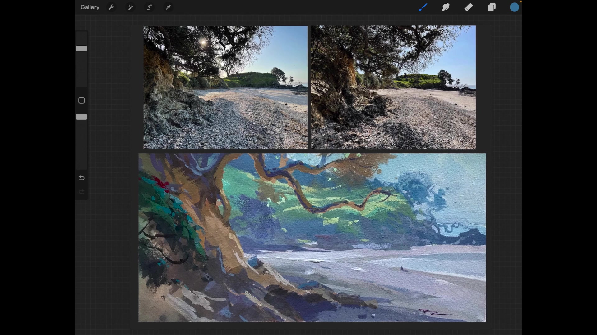 Step 2 — Photo Reference Analysis (video frame from the lesson)