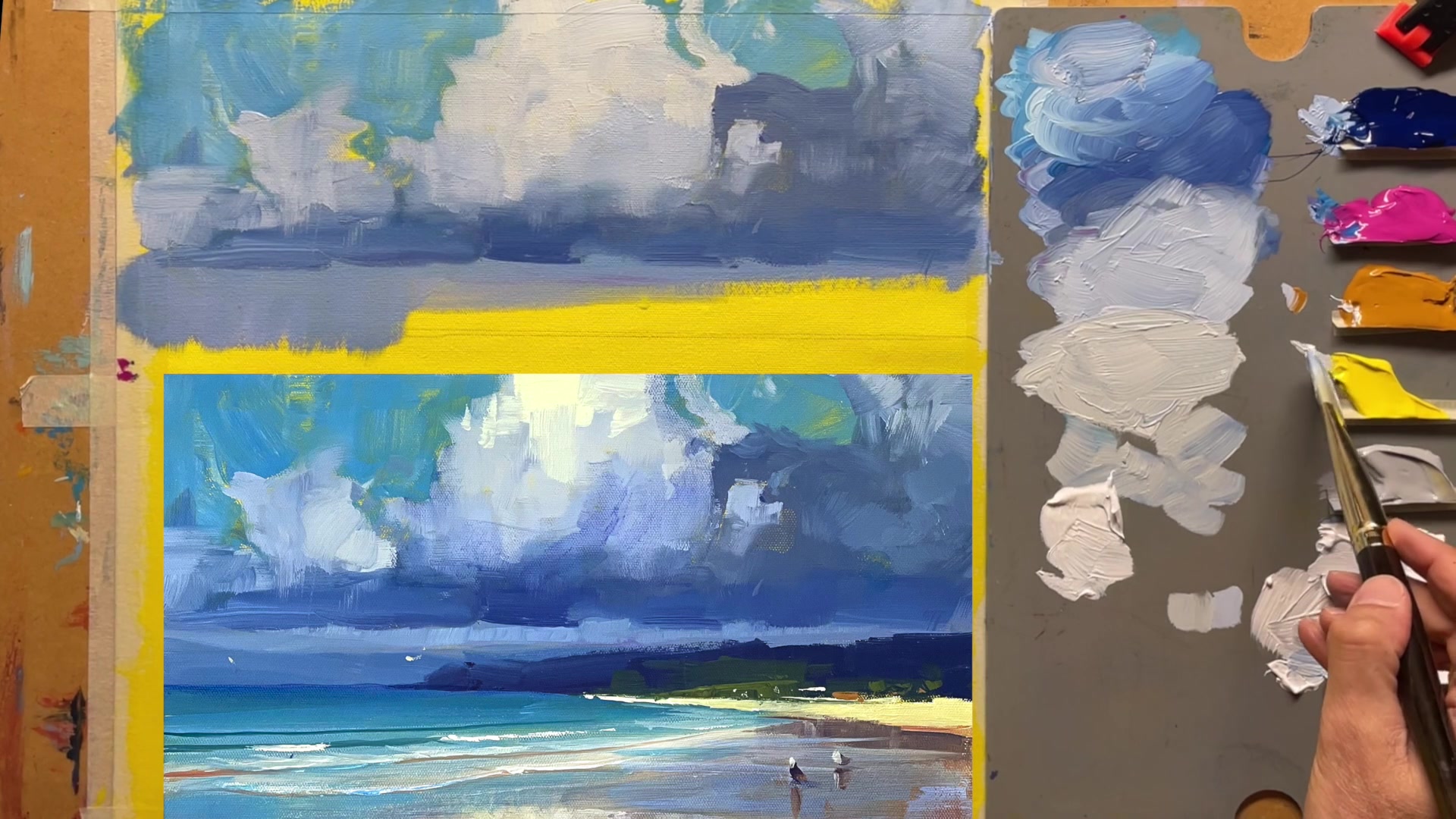 Step 7 — Finalizing the Sky (video frame from the lesson)