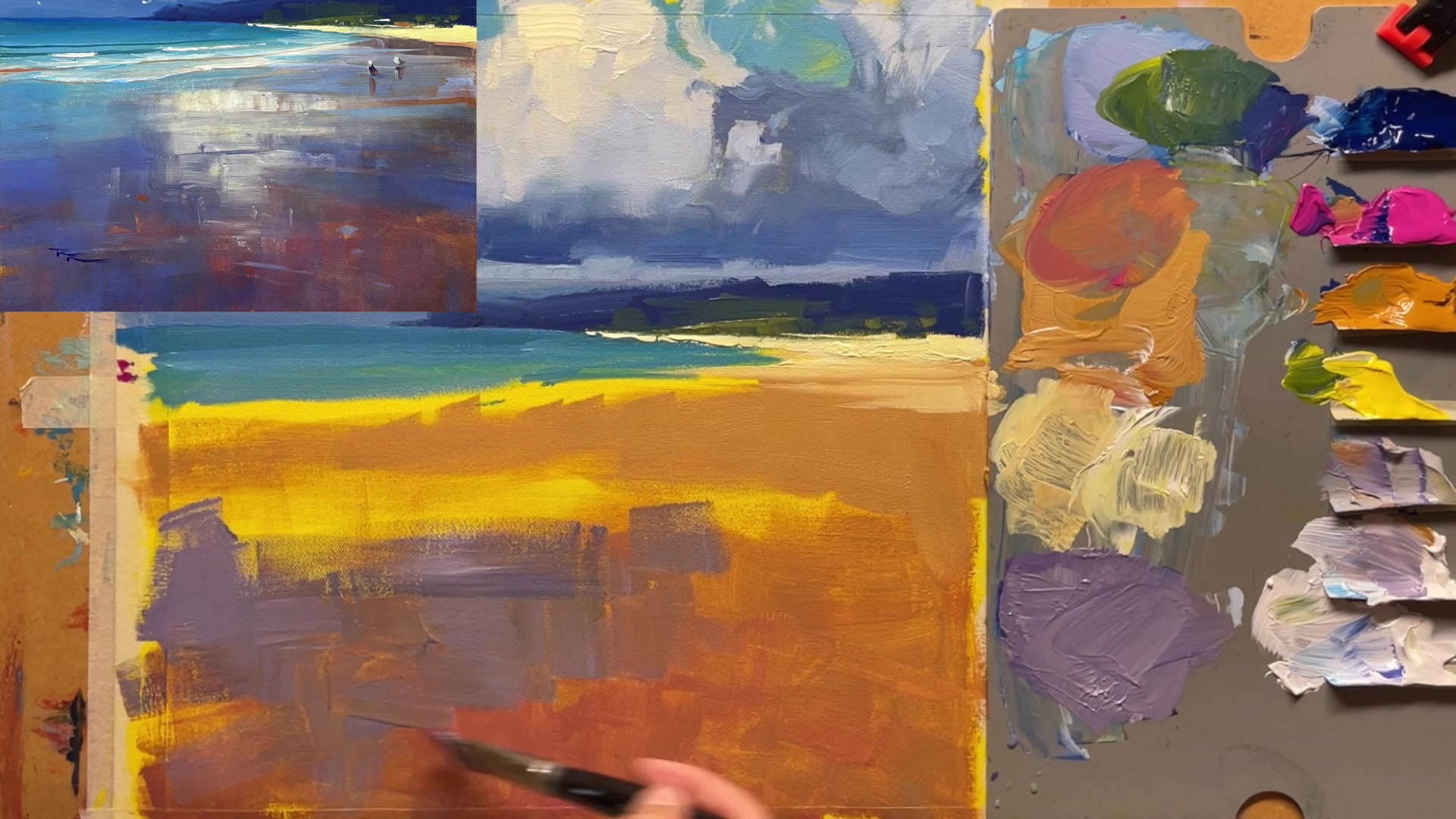 Step 12 — Refining Water Reflections (video frame from the lesson)