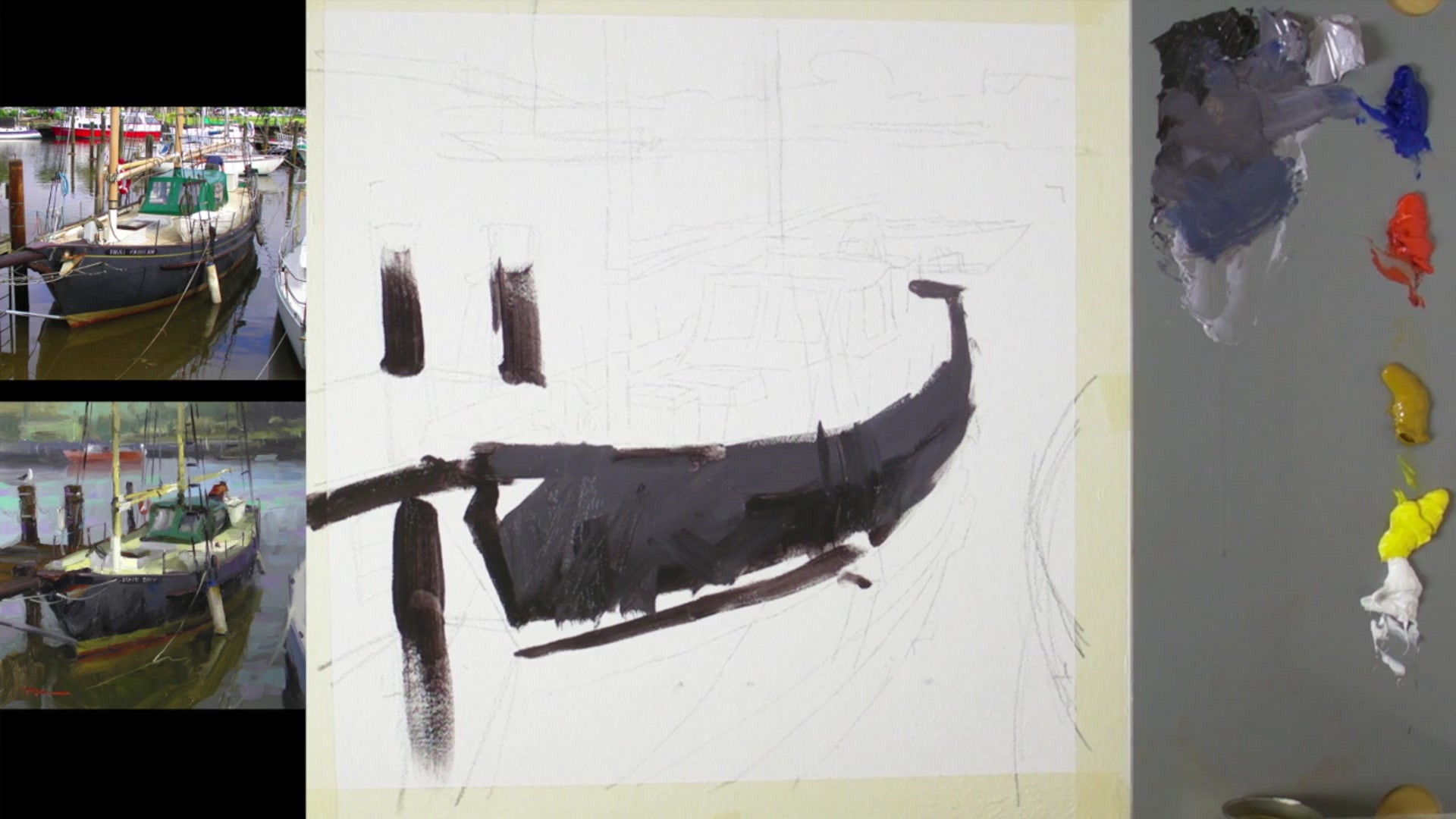 Step 6 — Using Broken Color (video frame from the lesson)