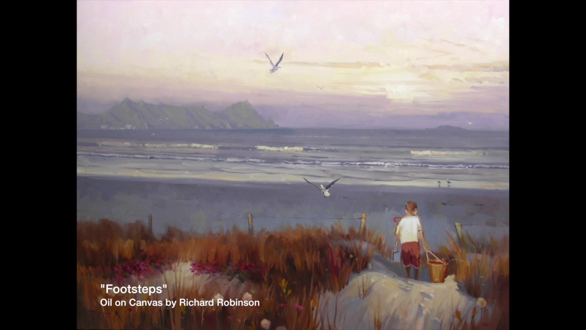 Step 6 — Painting example with mixed lighting effects (video frame from the lesson)