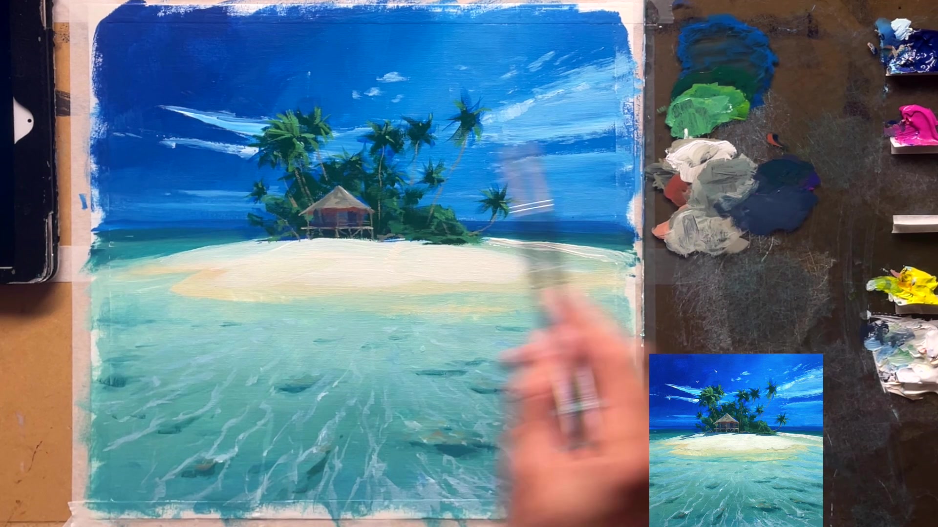 Step 12 — Adding shadows (video frame from the lesson)